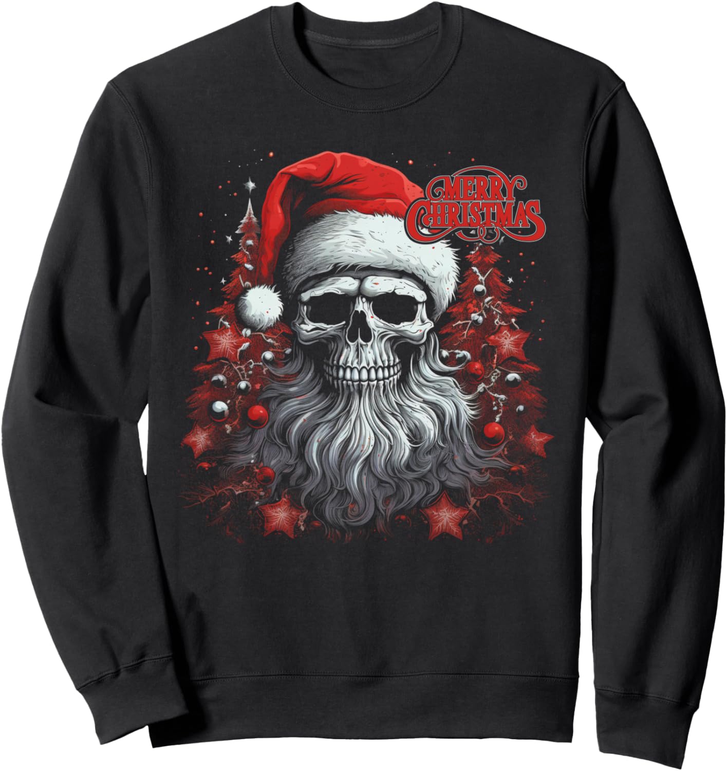 Skeleton Skull - Christmas Funny Santa Holiday Men Women Sweatshirt