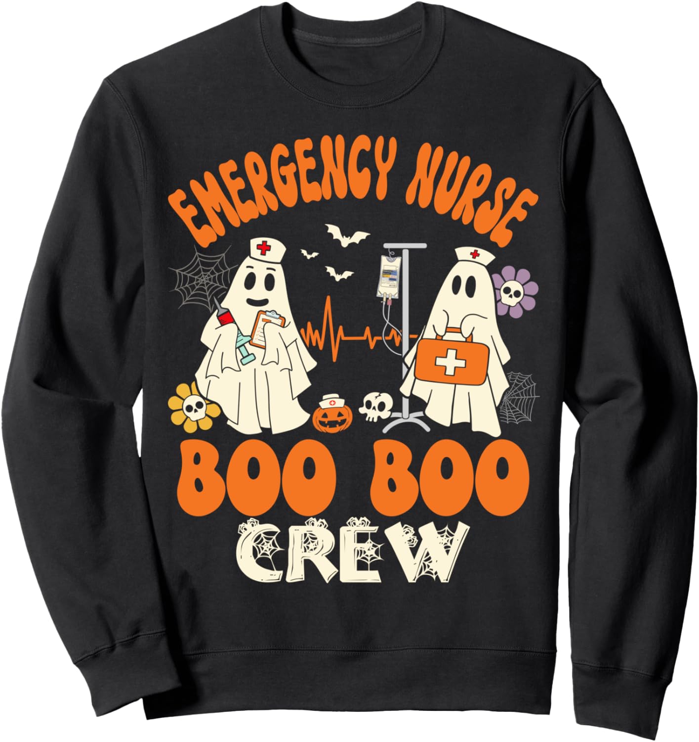 ER Boo Crew Funny Nursing Halloween ER Nurse Sweatshirt