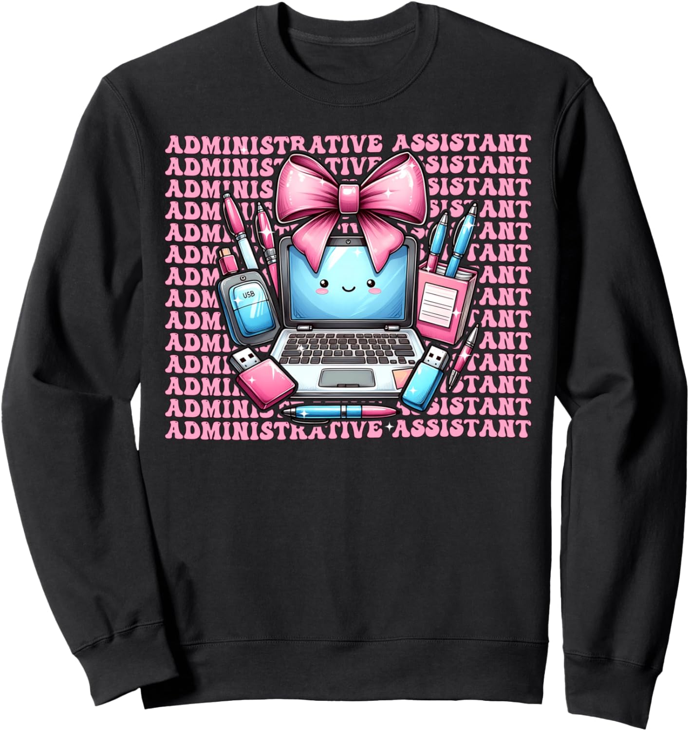 Administrative Assistant Admin Girl Coquette Bow Pink Sweatshirt