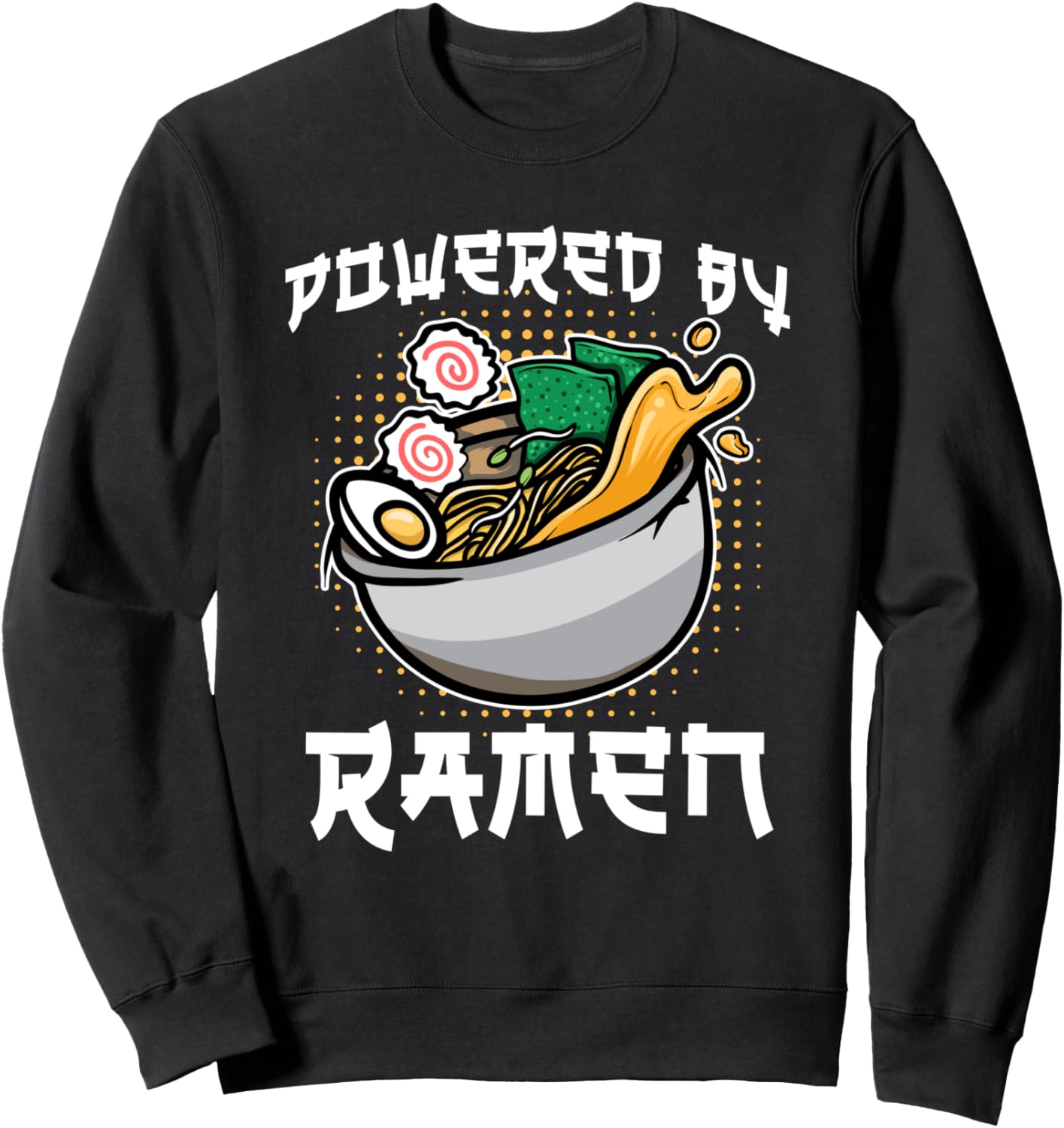 Powered By Ramen Vintage Japanese Ramen Anime Noodle Kids Sweatshirt