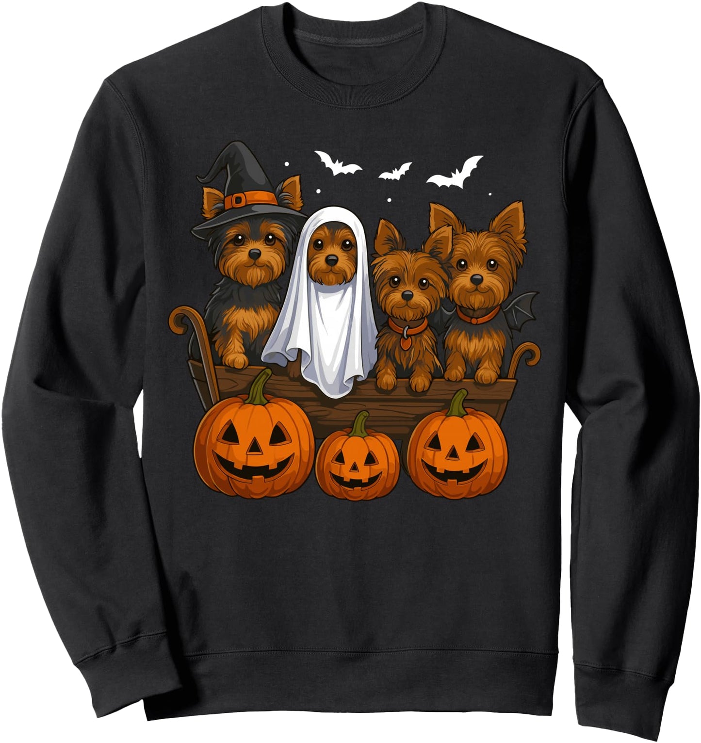Yorkie Halloween Funny Yorkshire Terrier Dog Trick or Treat Sweatshirt