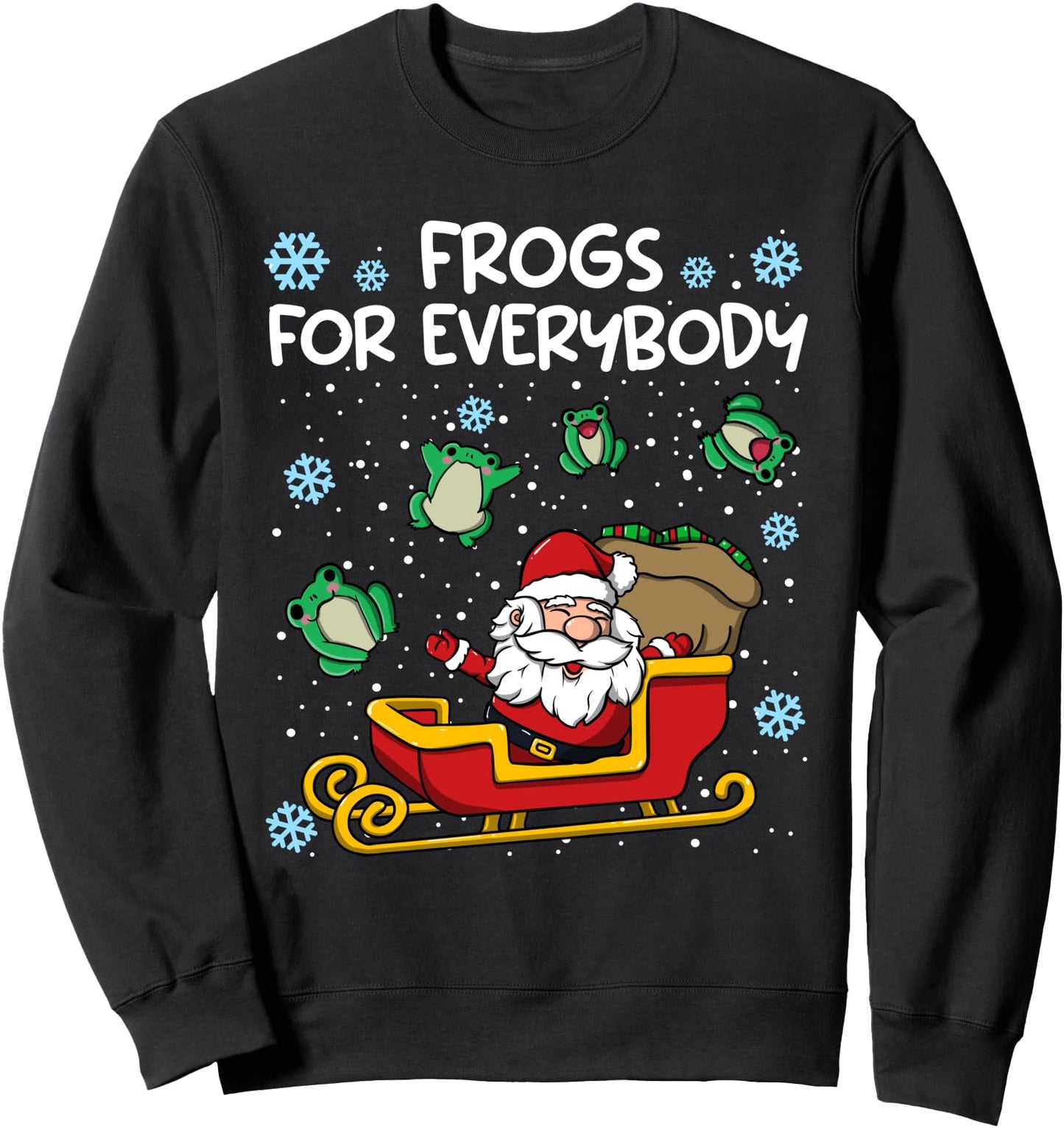 Frogs for Everybody Santa Sled Funny Christmas Frog Sweatshirt