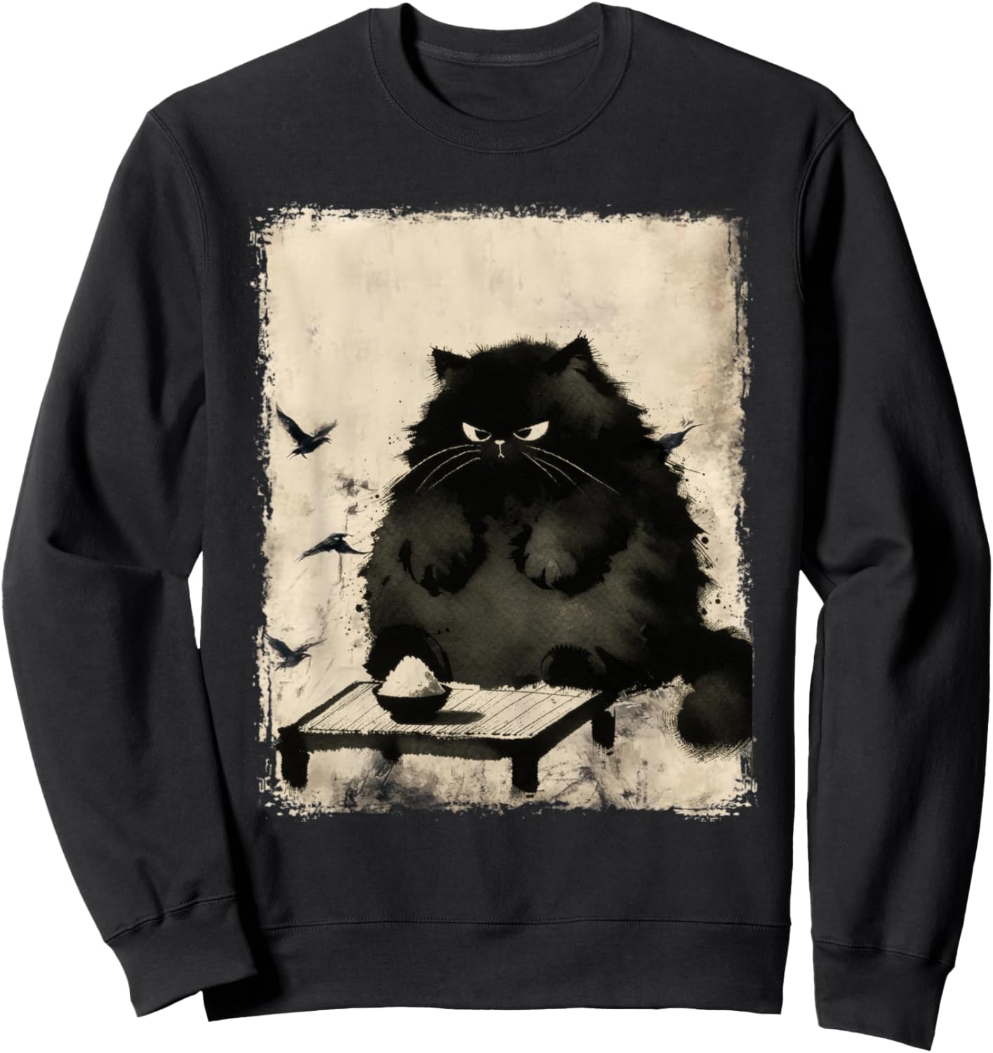 Kawaii Japanese Black Cat Funny Japanese Anime Cat Girls Sweatshirt