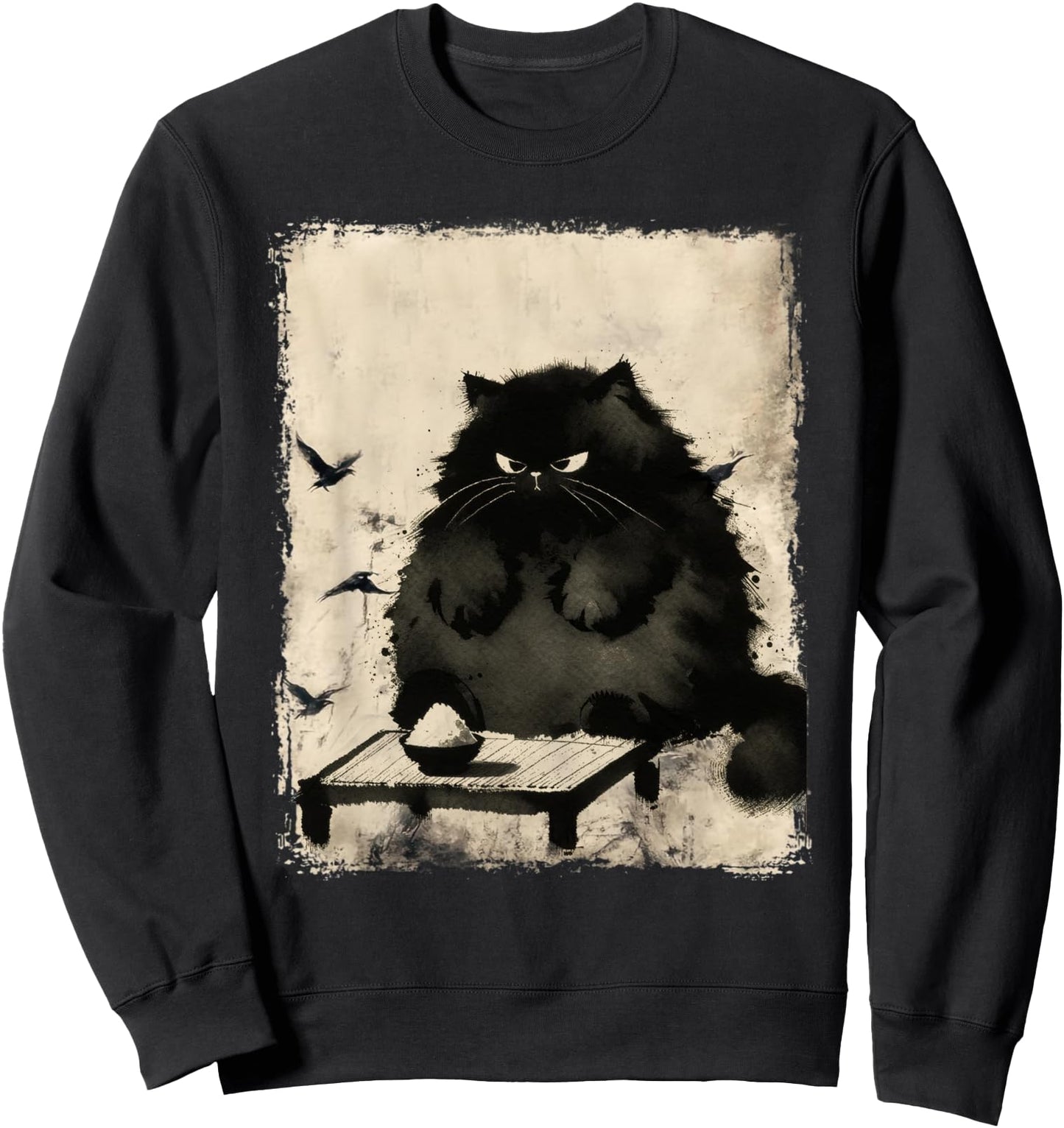 Kawaii Japanese Black Cat Funny Japanese Anime Cat Girls Sweatshirt