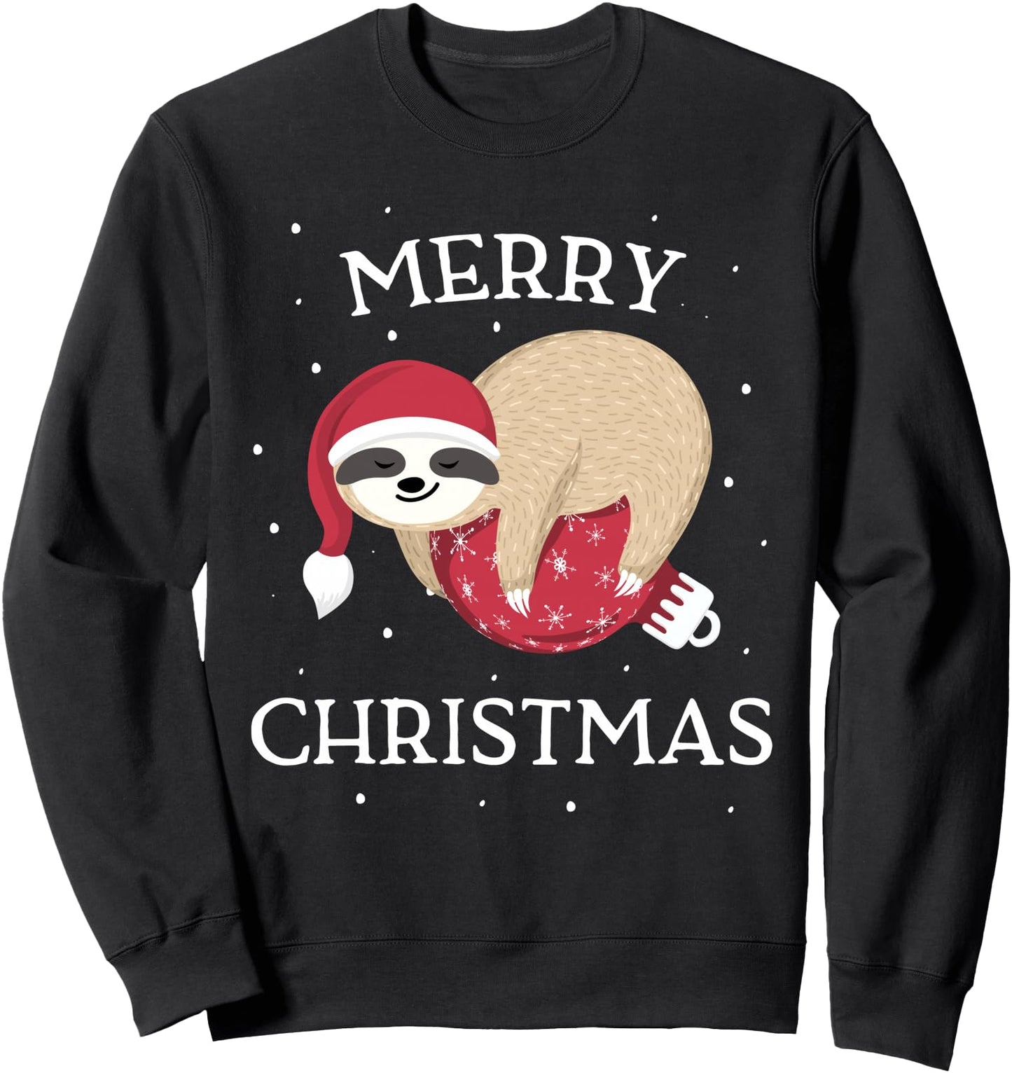 Merry Christmas Cute Sloth Funny Santa Women Girls Men Sweatshirt