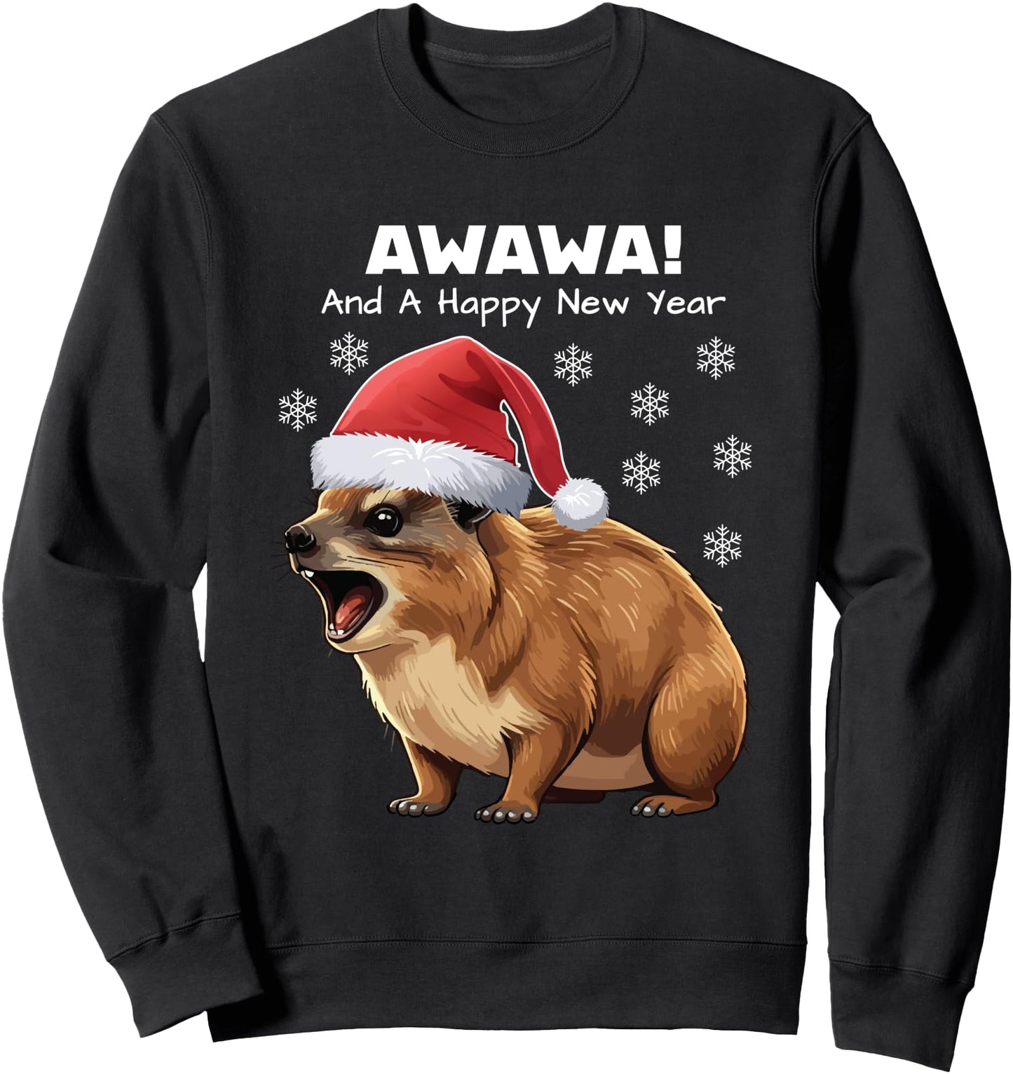 Rock Hyrax Christmas Awawa & A Happy New Year Funny Dassie Sweatshirt