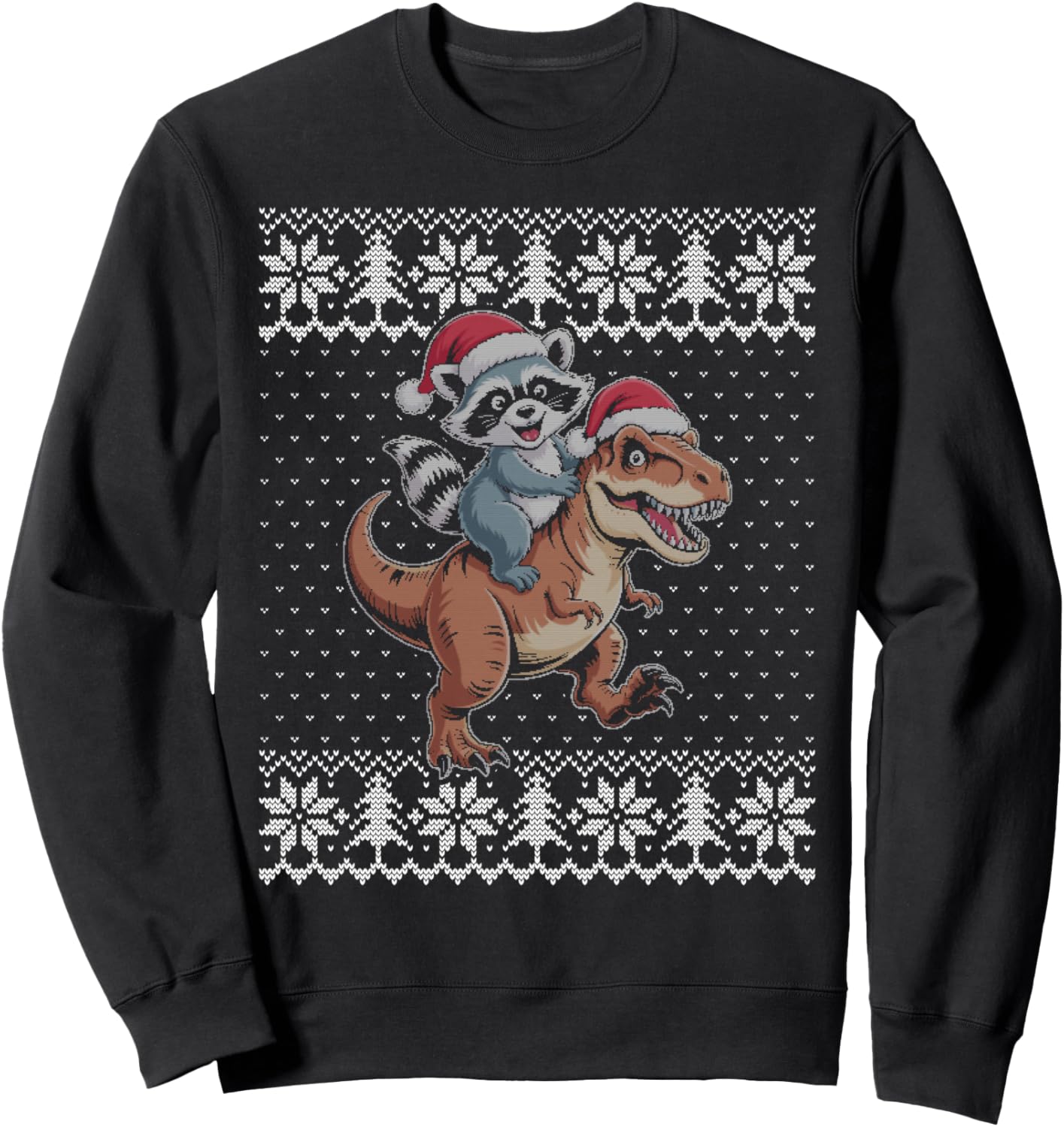 Raccoon riding dinosaur ugly Christmas sweater Sweatshirt