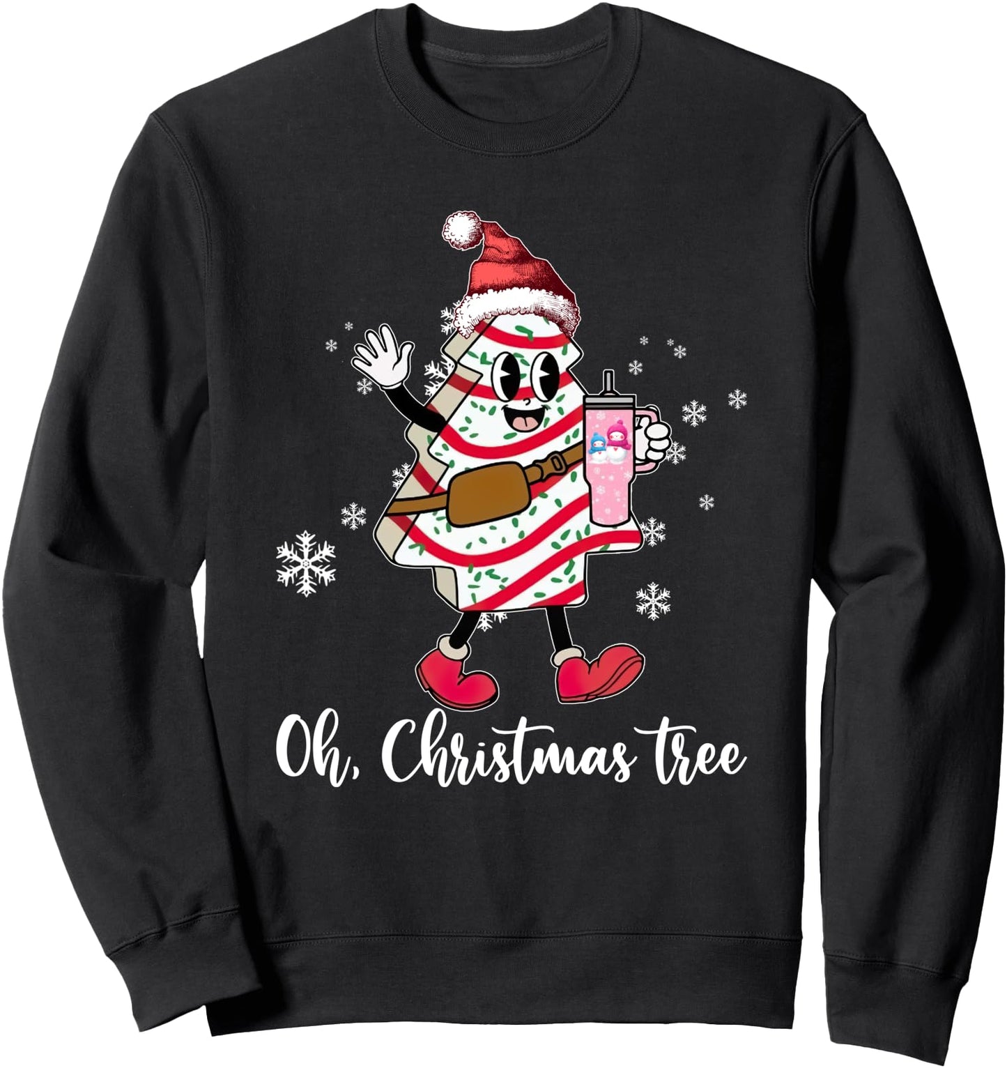 Groovy Oh Christmas Tree Cakes Debbie Becky Jen Cake Lovers Sweatshirt