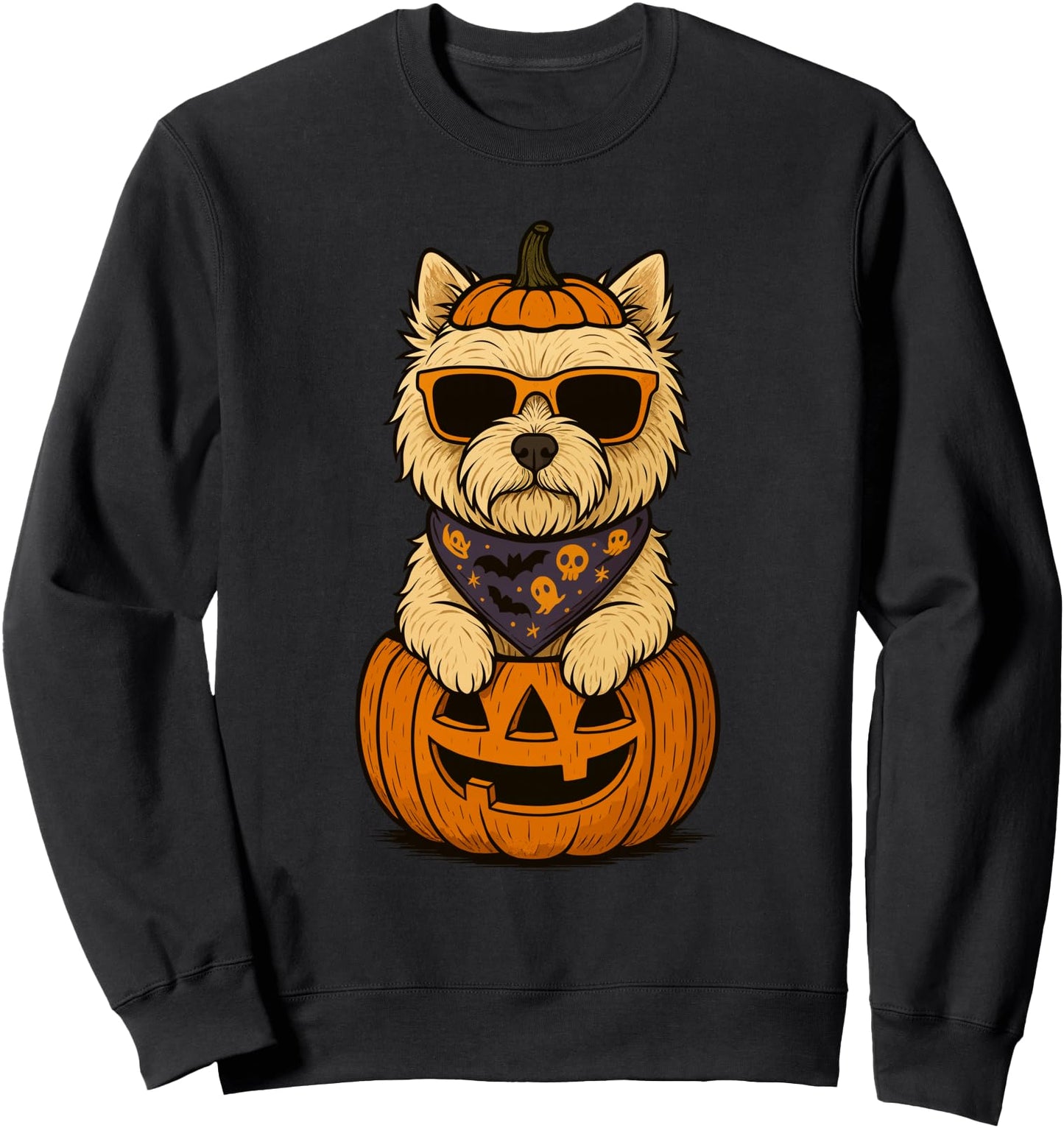 Spooky Cairn Terrier Pumpkin Halloween Dog Lover Sweatshirt