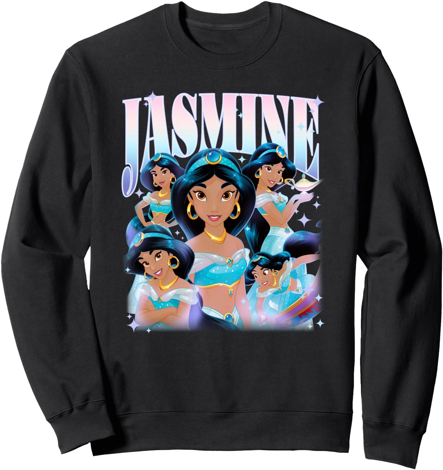 Disney Princess Elegant Classy Jasmine Retro 90s Big Collage Sweatshirt