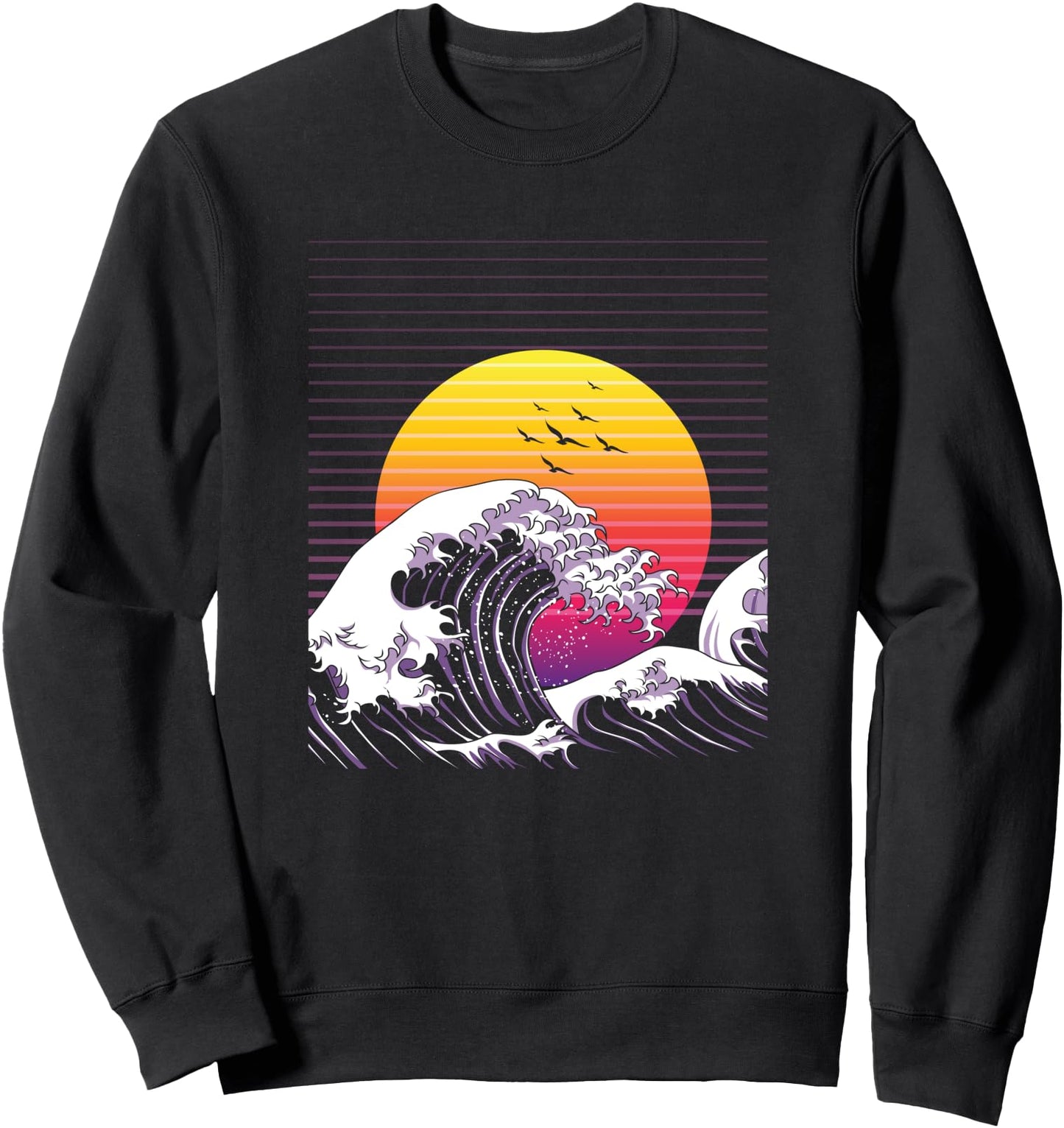 Retro Vintage Great Wave Off Kanagawa Japanese Art Anime Sweatshirt
