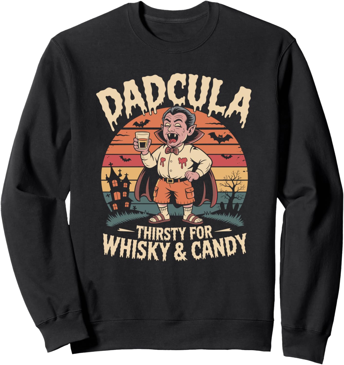 Funny Dadcula Halloween Dad Dracula Costume Sweatshirt