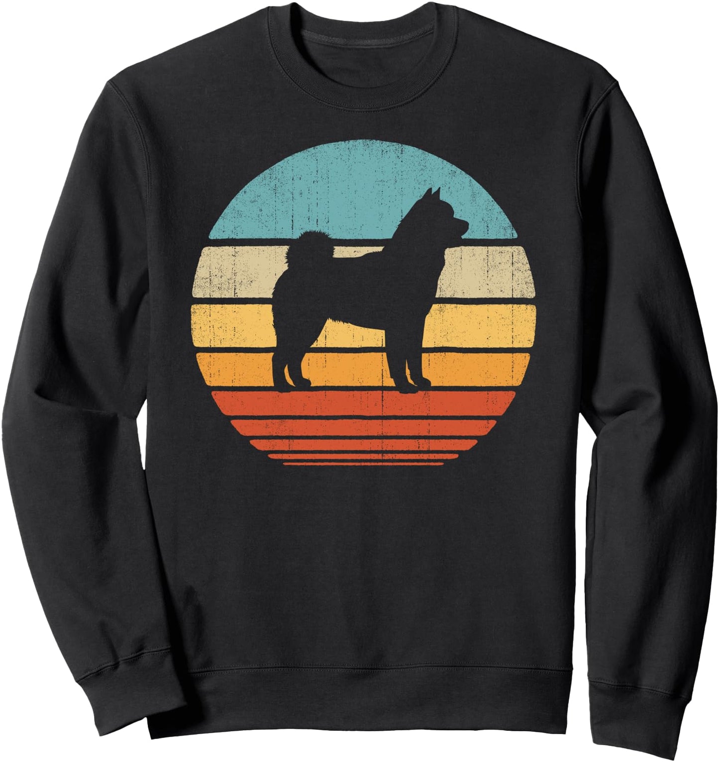 Akita Inu Retro Vintage 60s 70s Sunset Japanese Dog Lovers Sweatshirt