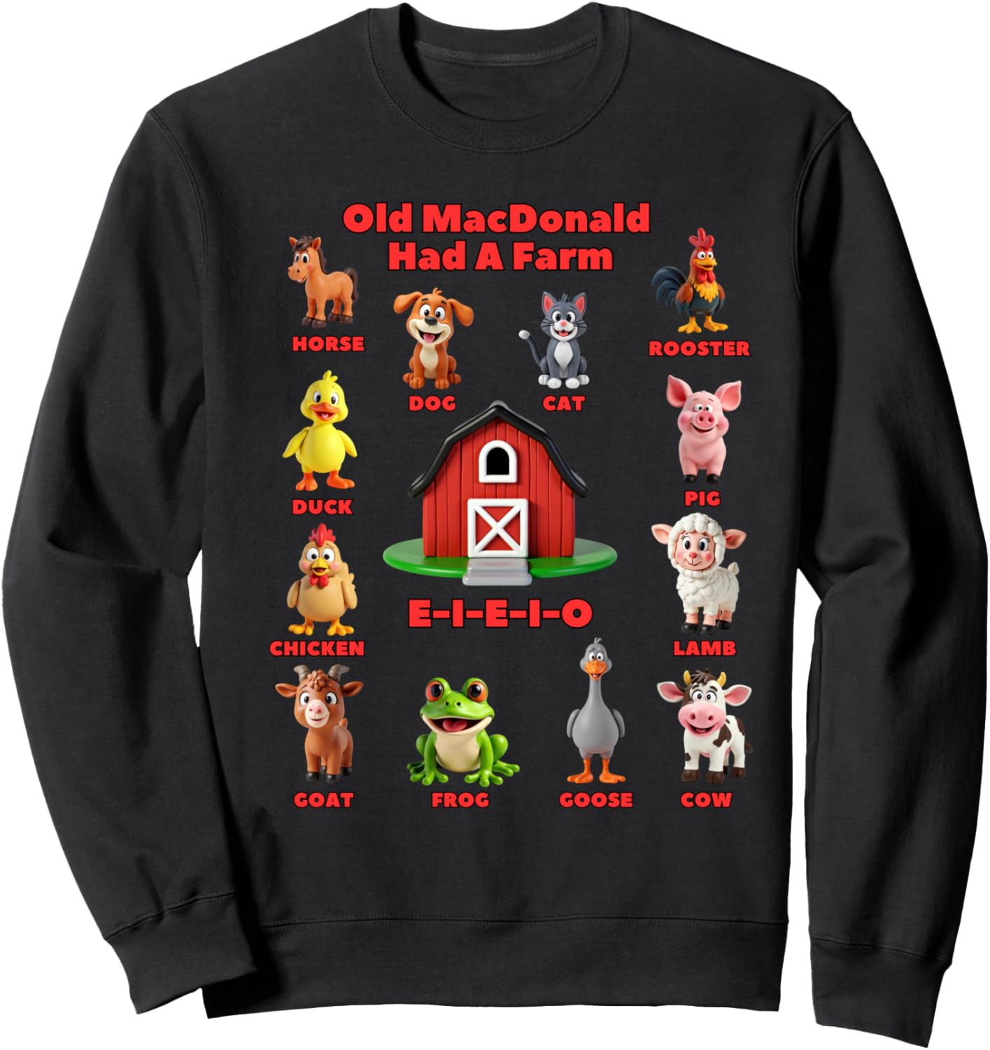 Toddler Kids Old MacDonald Had A Farm Animals Costume, EIEIO Sweatshirt