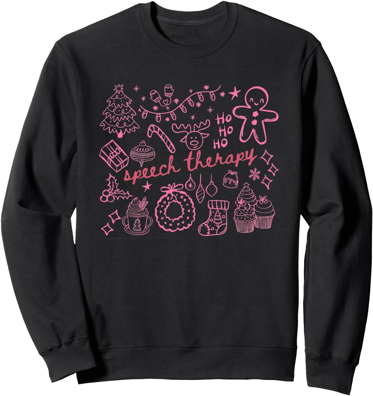 Christmas SLP Speech Therapy Doodle Winter Holiday SLPA Sweatshirt