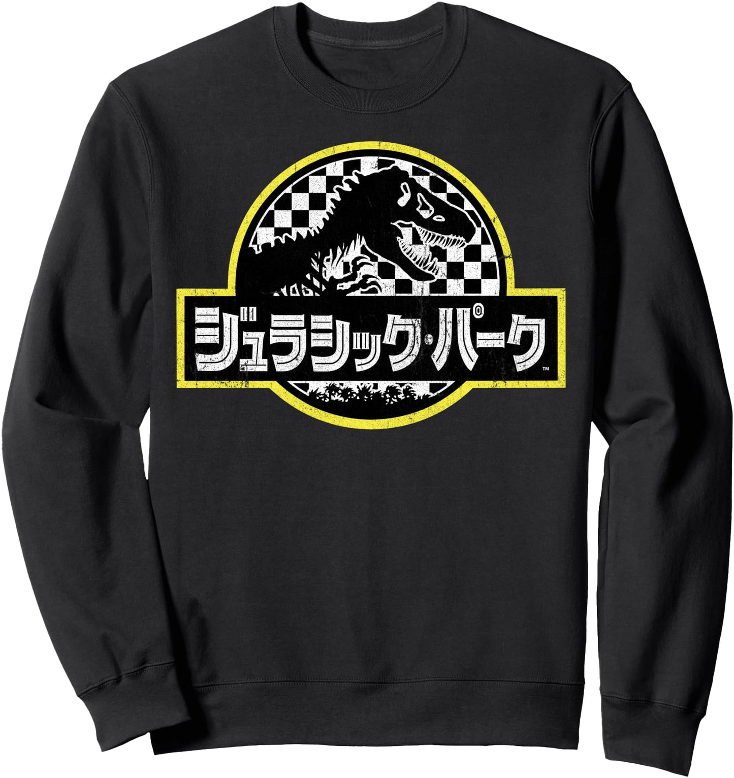 Jurassic Park Checkered Background Japaneses Logo Sweatshirt