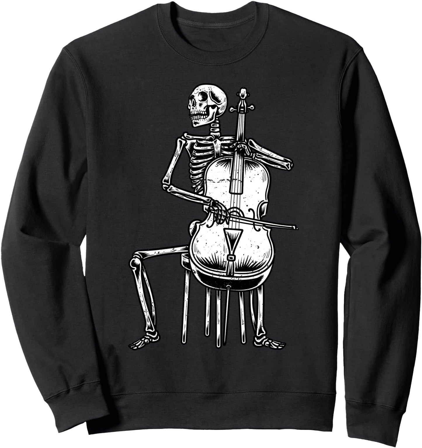 Skeleton With Cello Halloween Cellist Sweatshirt