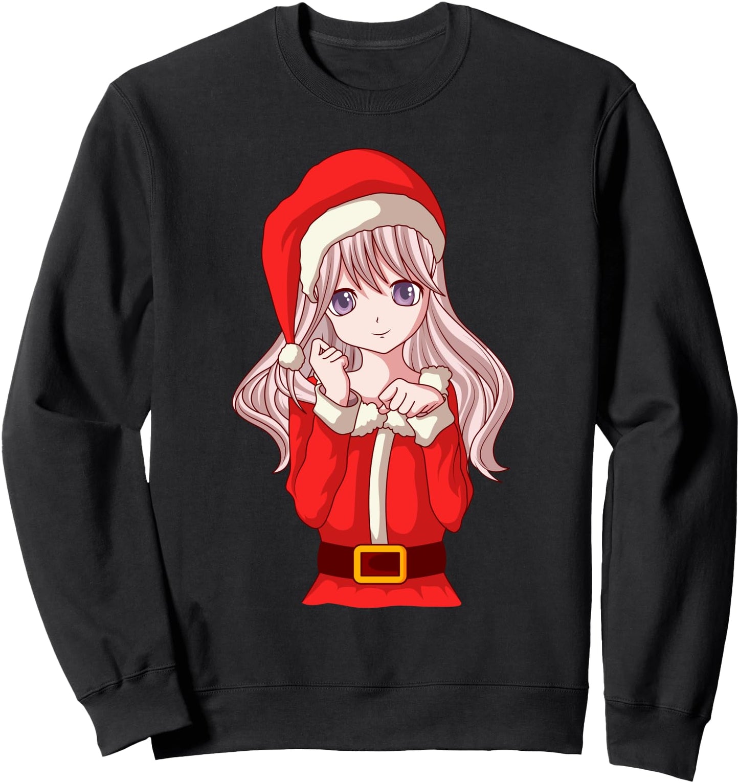 Anime Christmas Santa Girl Funny Kawaii Japanese Otaku Women Sweatshirt