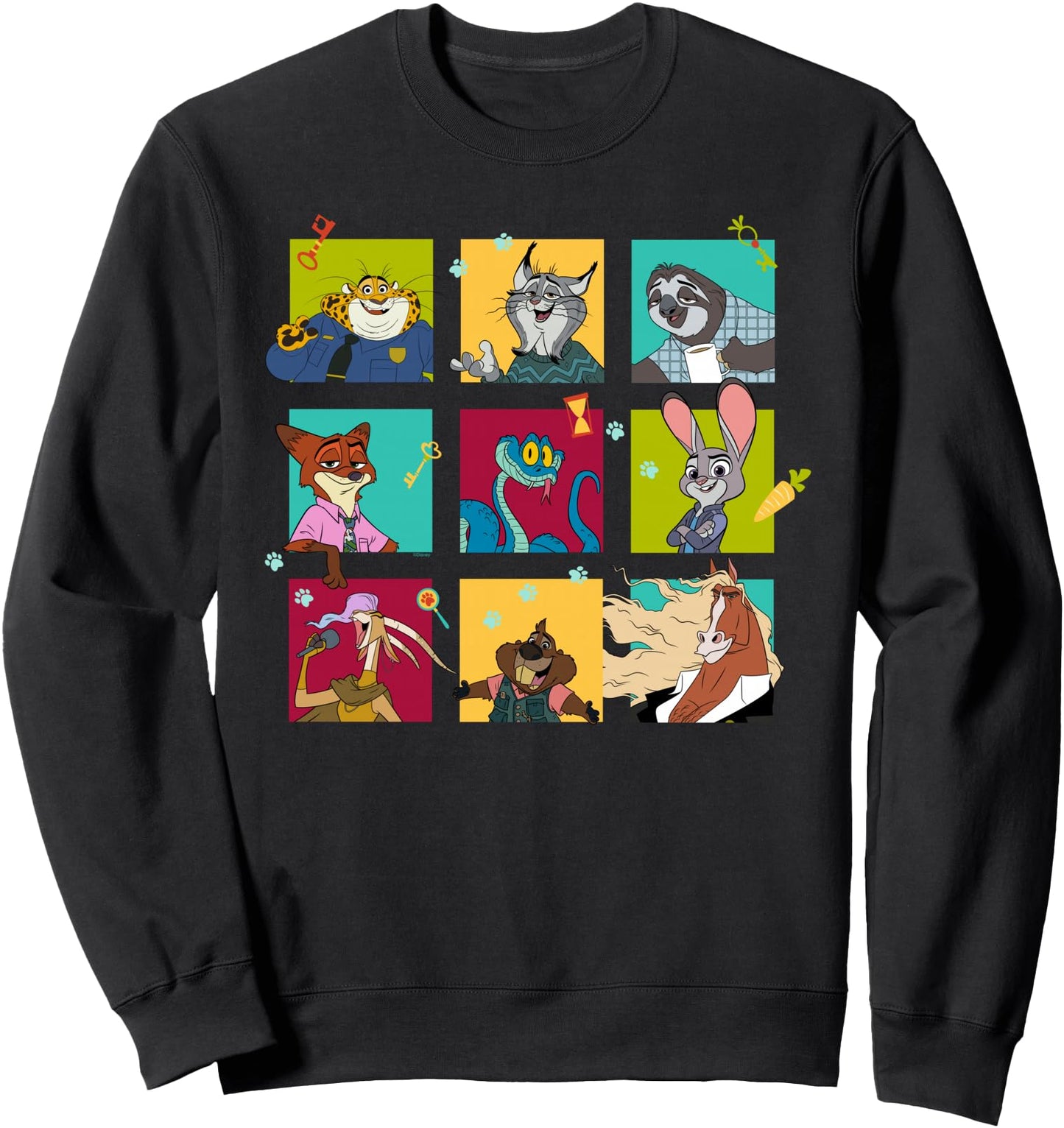 Disney Zootopia 2 Illustrated Characters Grid Sweatshirt