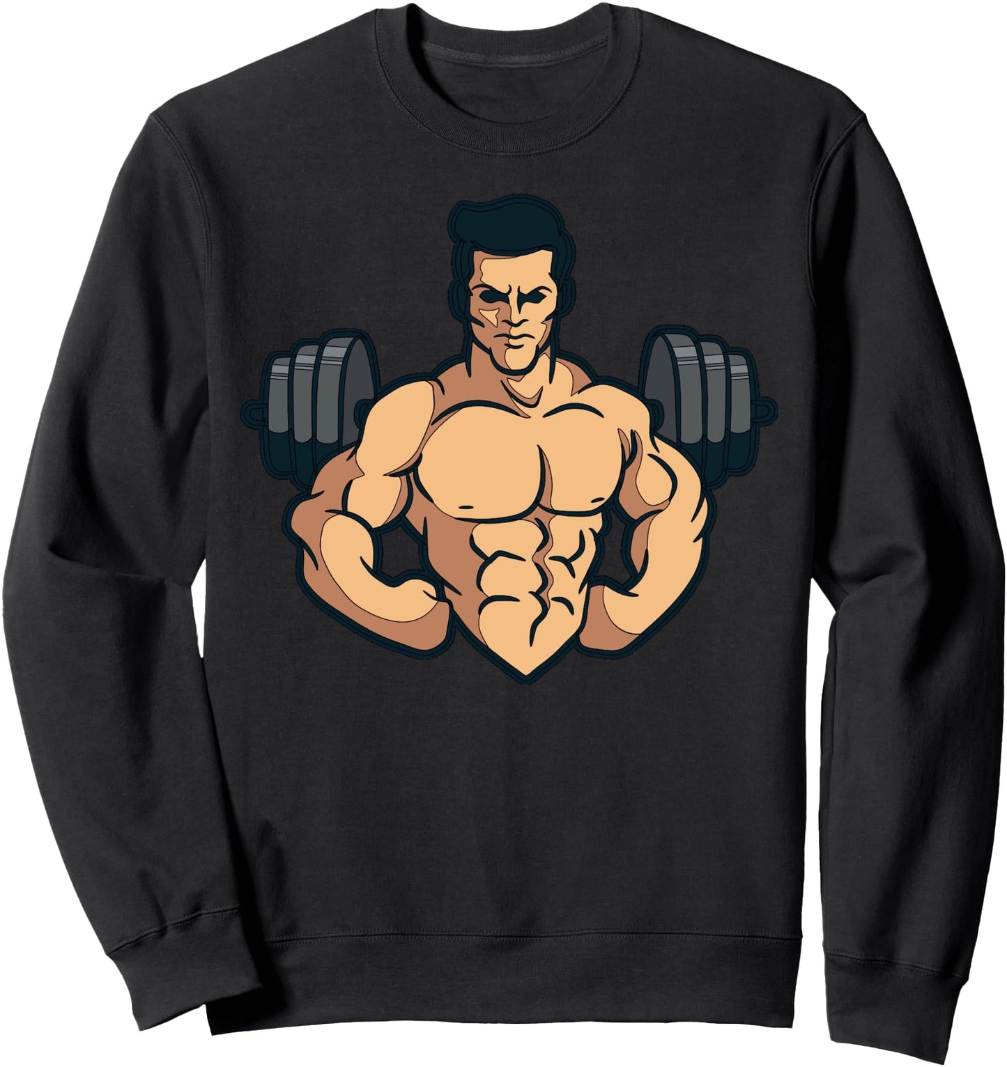 Cartoon Muscular Man Fitness Hero Character Design Sweatshirt