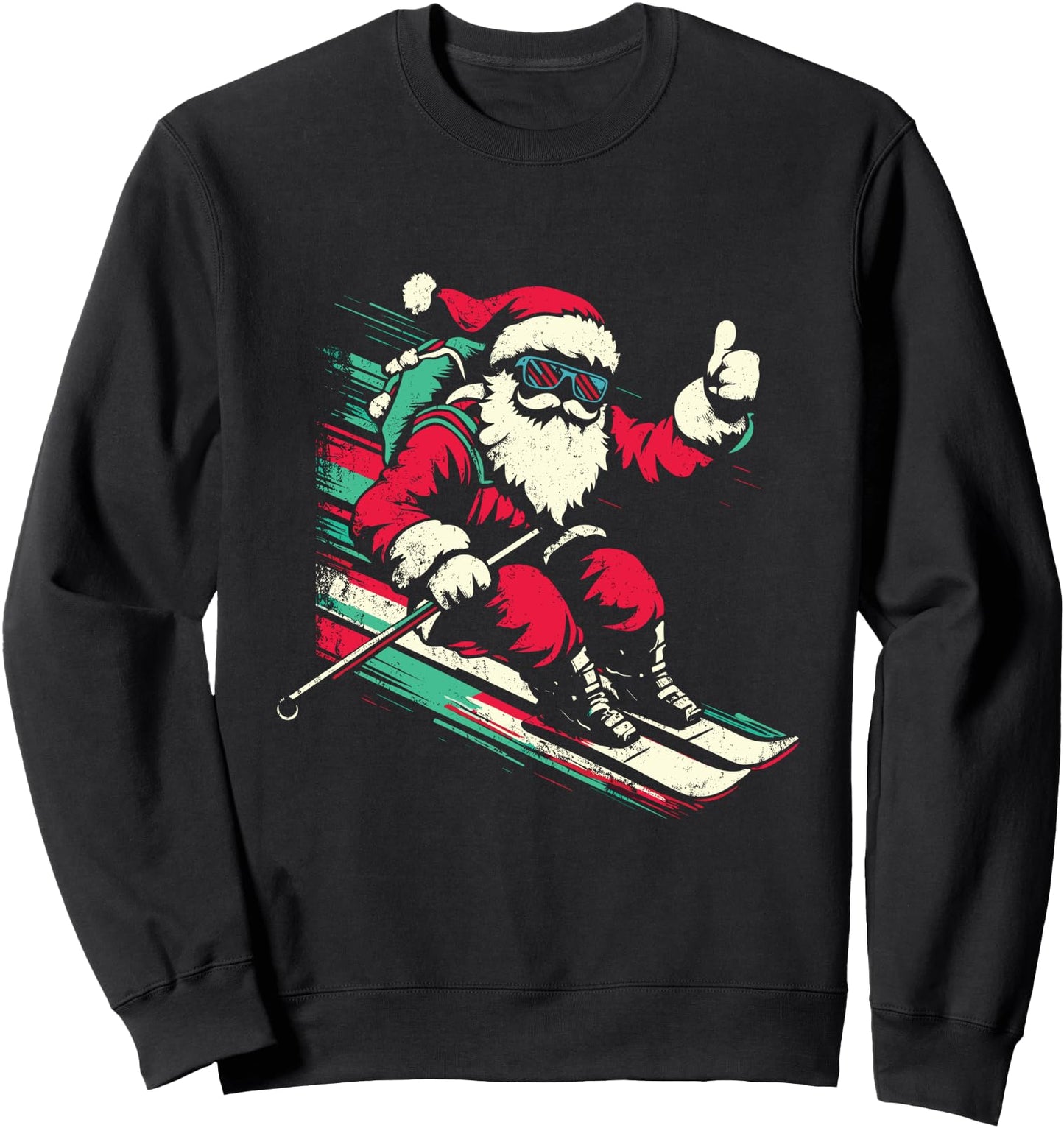 Santa Claus Skiing - Vintage Christmas Winter Sports Lover Sweatshirt