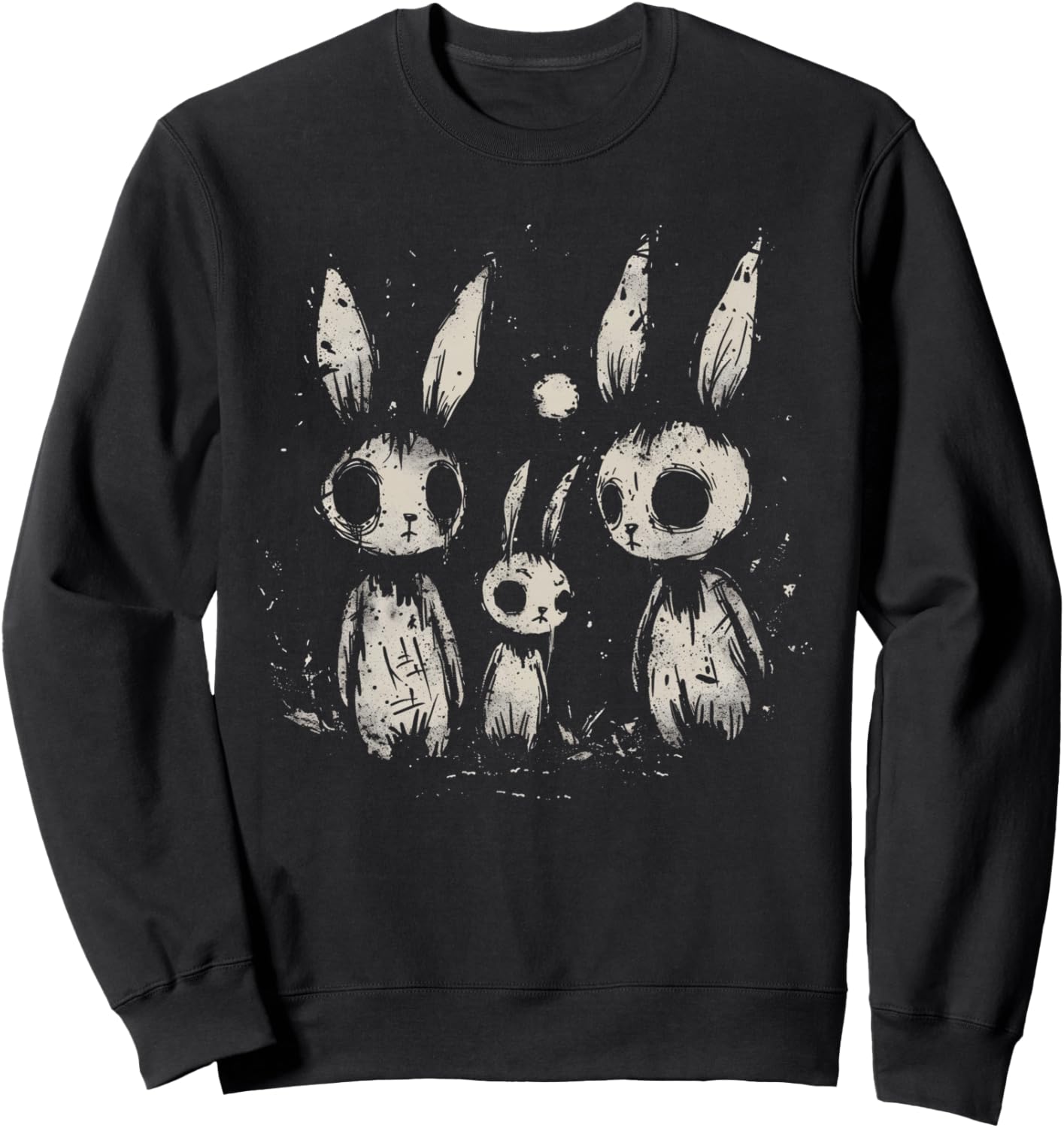 Creepy Cute Bunny Rabbits Horror Goth Grunge Alt Aesthetic Sweatshirt