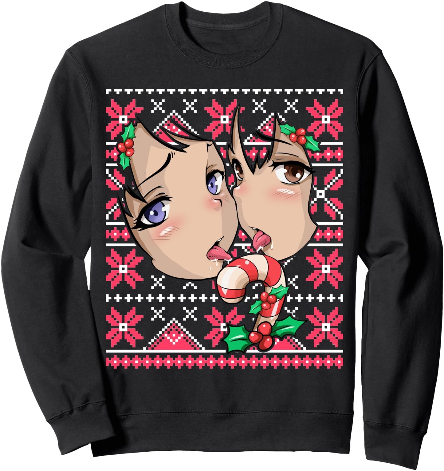 Ugly Christmas Otaku Ahegao Ecchi Etchi Lewd Hentai Kawaii Sweatshirt