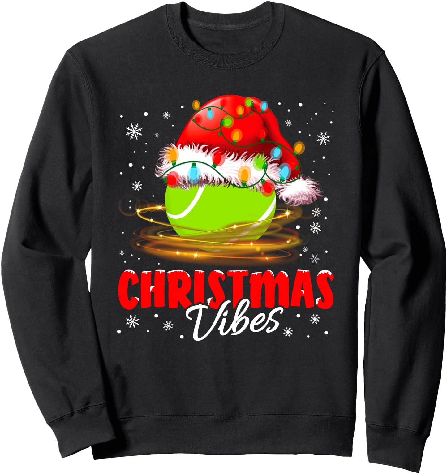 Christmas Pajamas Tennis Ball Christmas Lights Tennis Sweatshirt