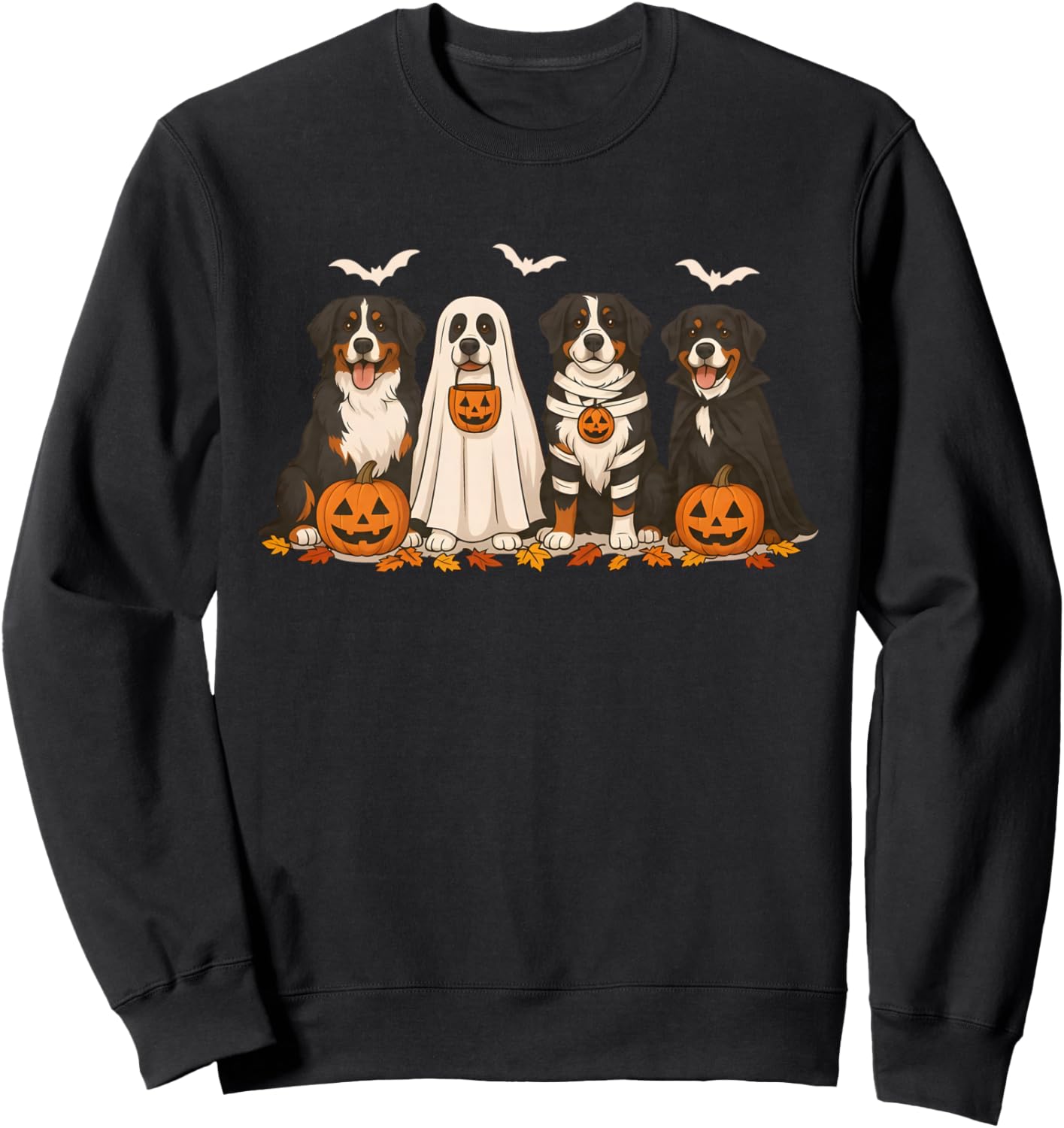 Retro Bernese Mountain Dog Halloween Funny Mummy Witch Ghost Sweatshirt