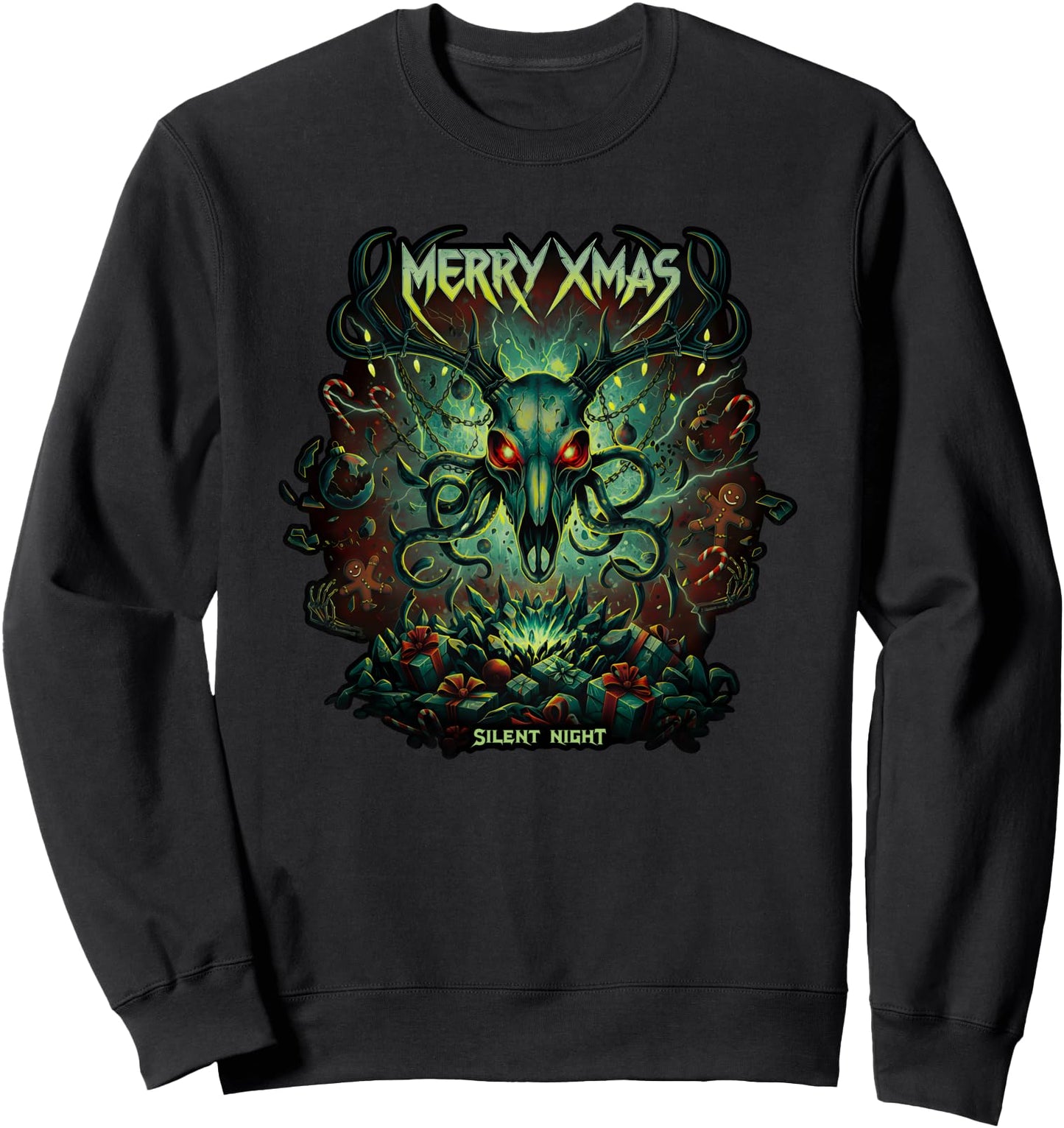 Merry Christmas Heavy Metal Band Death Metal Vintage Santa Sweatshirt