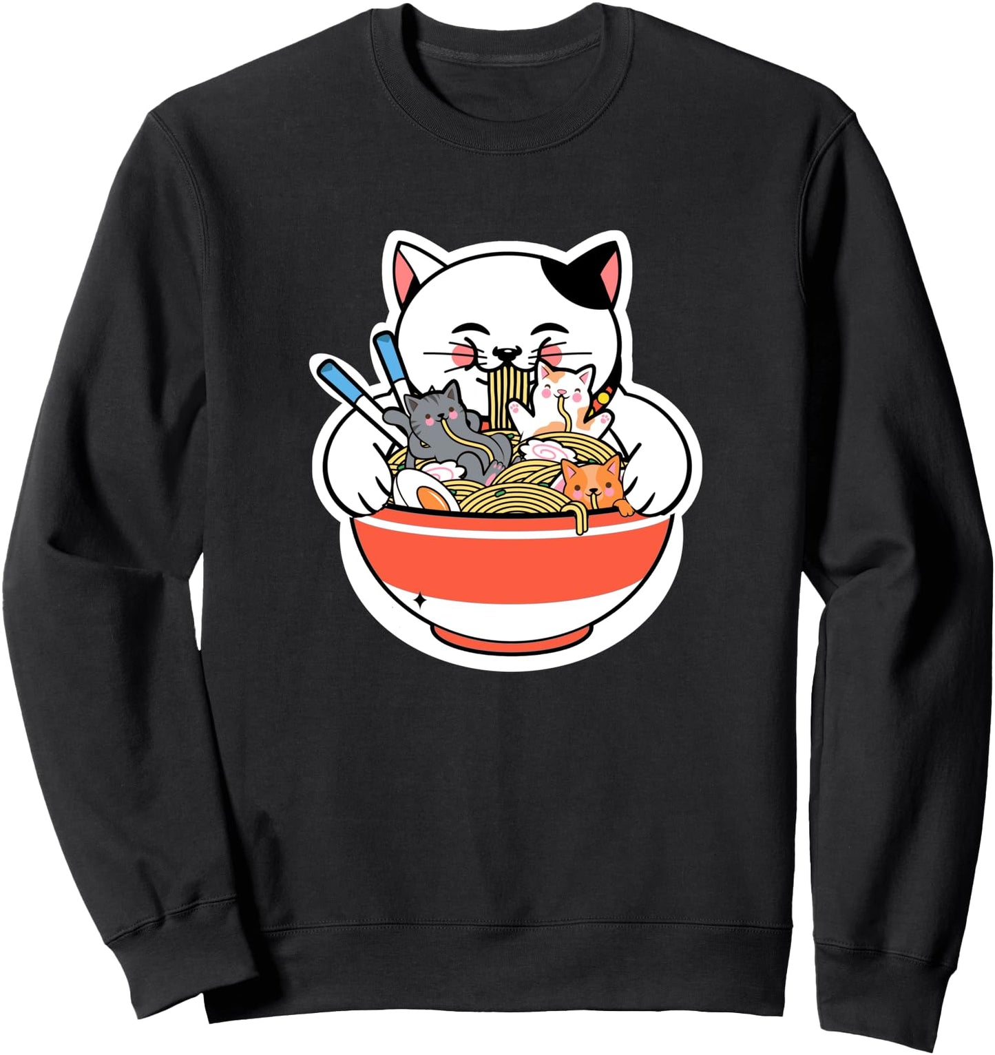 Cat Ramen T-shirt Cat Japanese Kawaii Cute Anime Sweatshirt