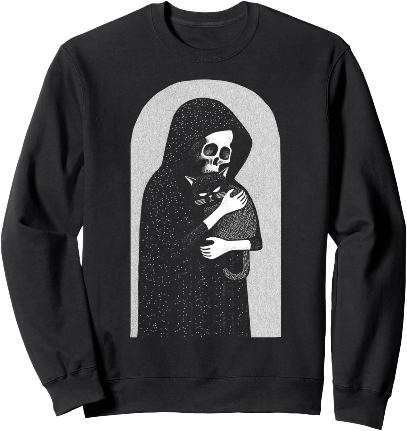 Reaper Of Death And His Black Cat Cuddle Punk Goth Grunge Sweatshirt