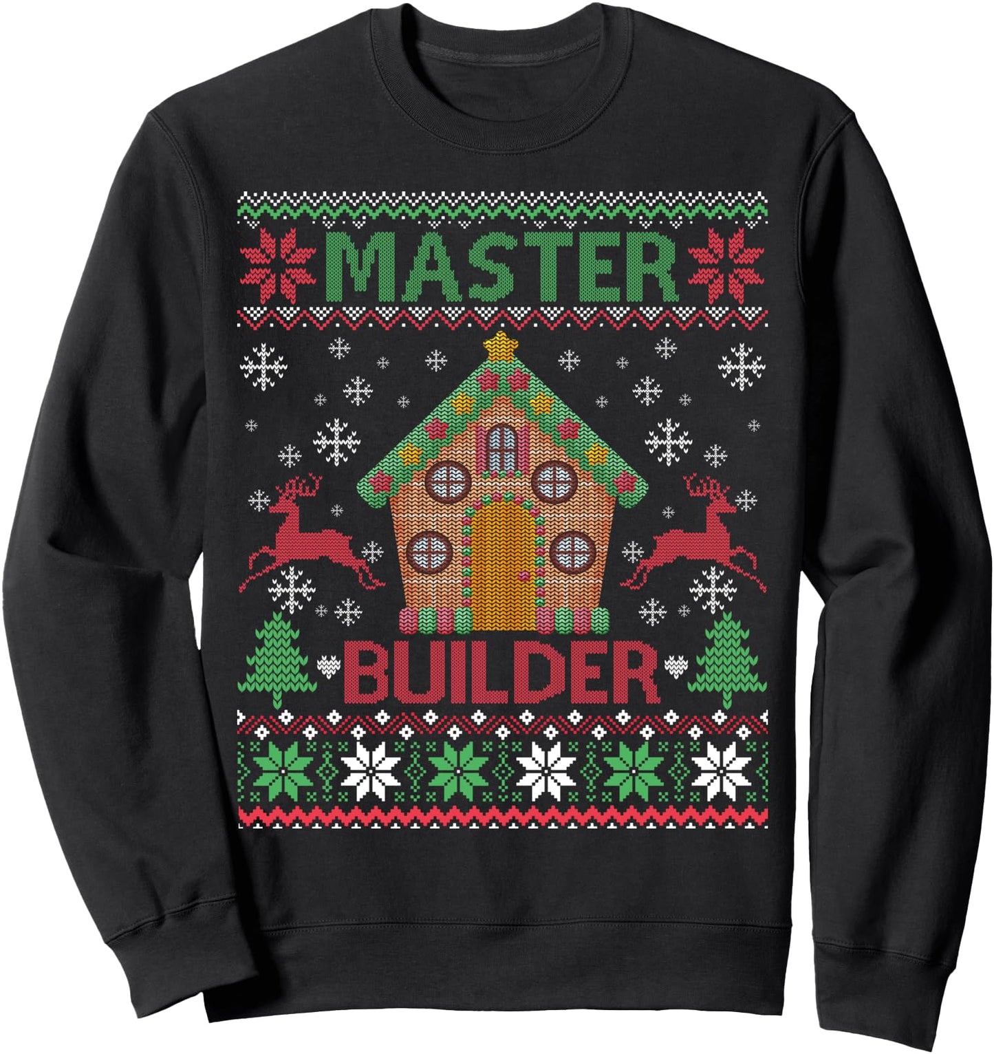 Master Builder Gingerbread House Funny Christmas Ugly Xmas Sweatshirt