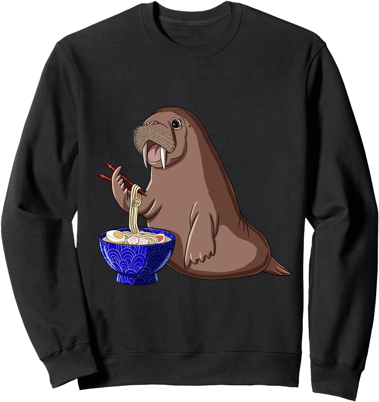 Funny Japanese Kawaii Ramen Noodles Walrus Sweatshirt