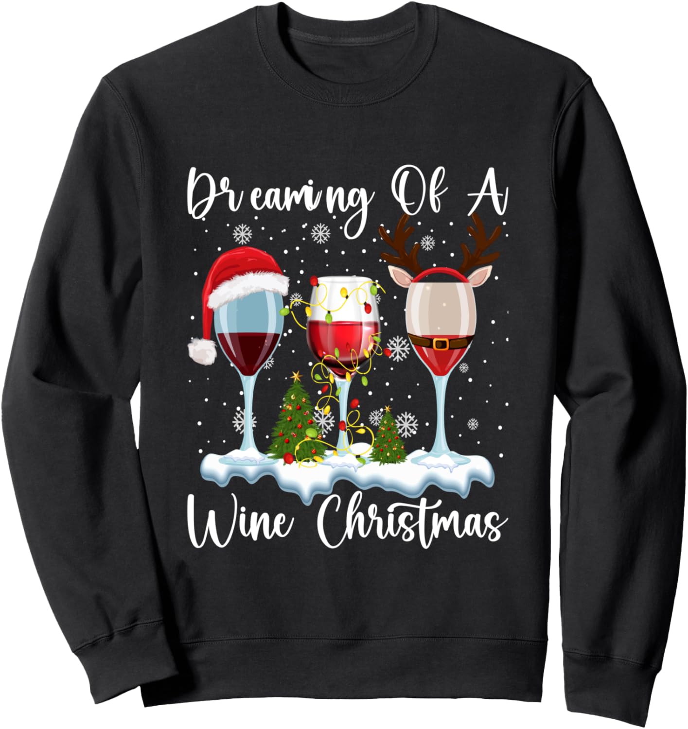 Christmas Wine Pajama Drinking Family Matching Xmas Sweatshirt
