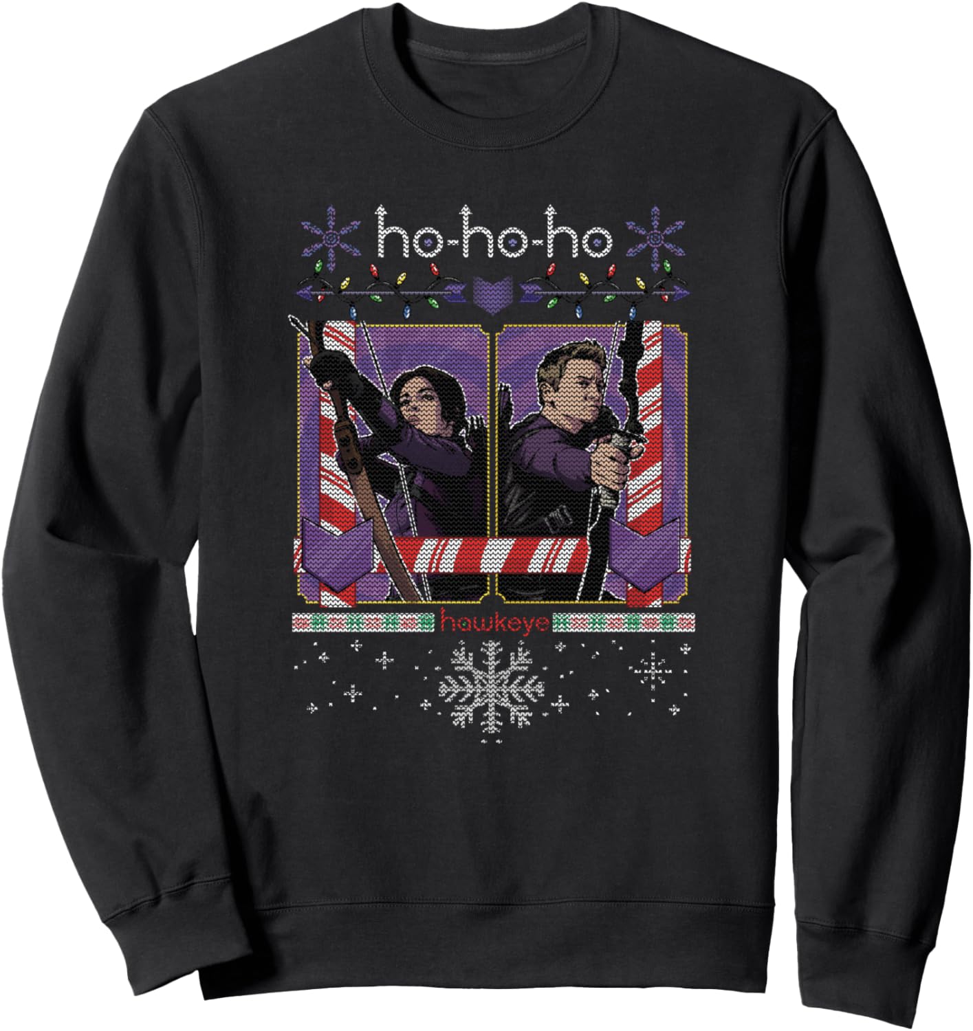 Marvel Hawkeye Clint & Kate Christmas Ugly Sweater Sweatshirt