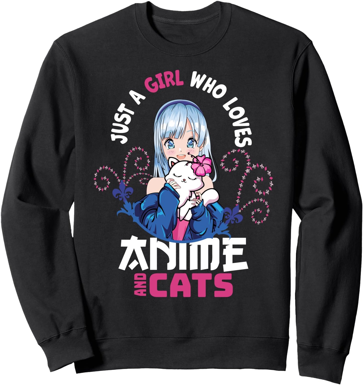 Anime and Cats - Anime Nerd - Manga Japanese Otaku Gift Sweatshirt