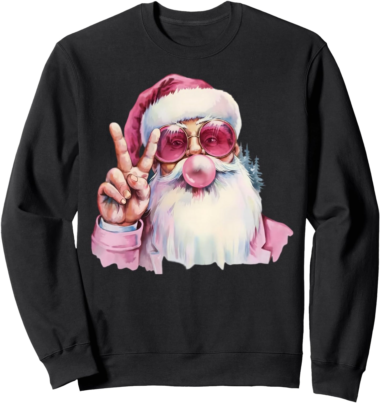 Christmas Santa Claus Pink Bubble Gum Sweatshirt