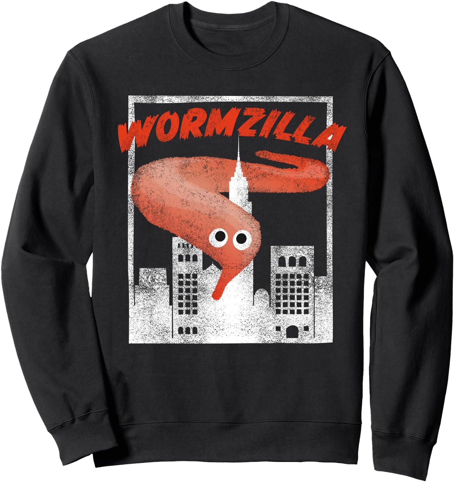 Worm On A String Meme Orange Wormzilla Retro Japanese Style Sweatshirt