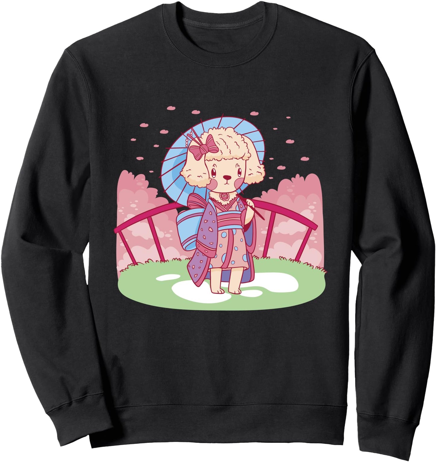 Poodle Dog With Kimono Japanese Cute Sweatshirt