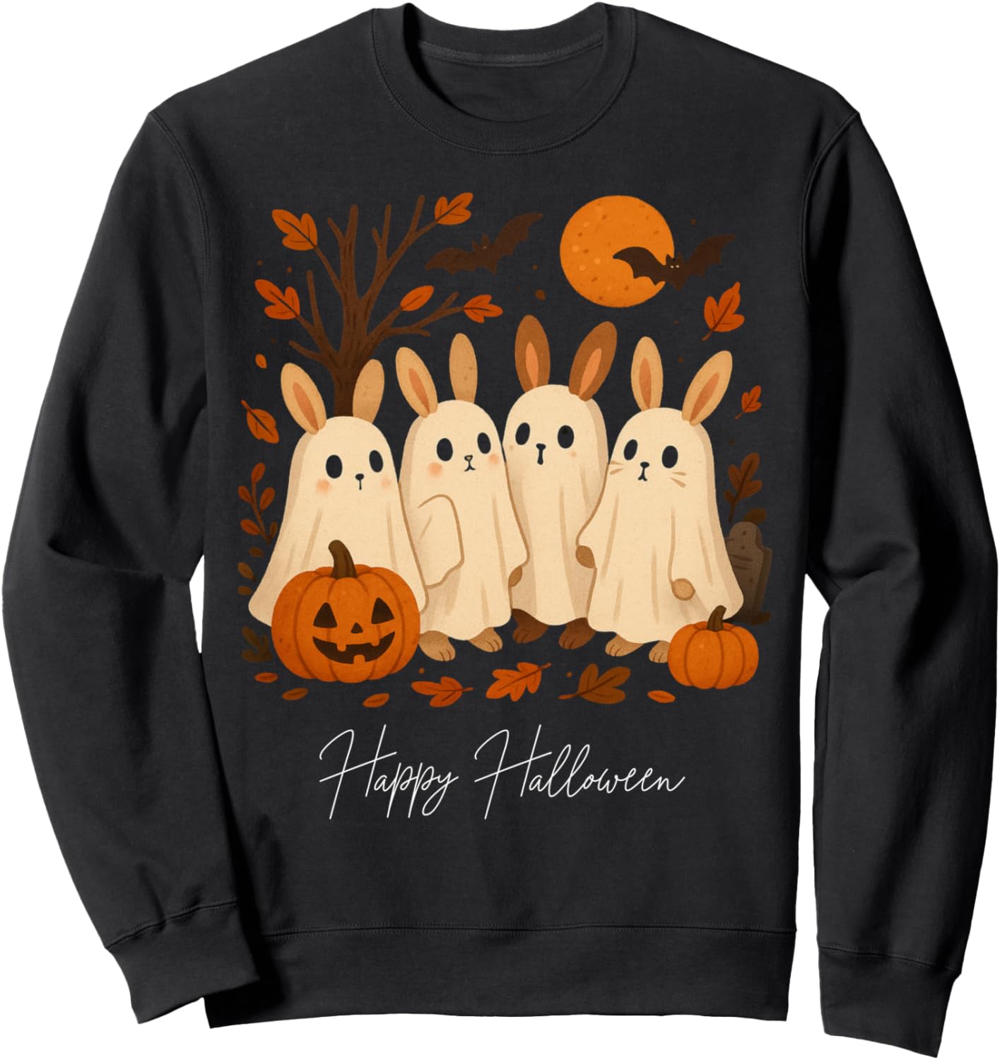 Ghost Bunny Halloween Boohop! Rabbit Lover Spooky Season Sweatshirt