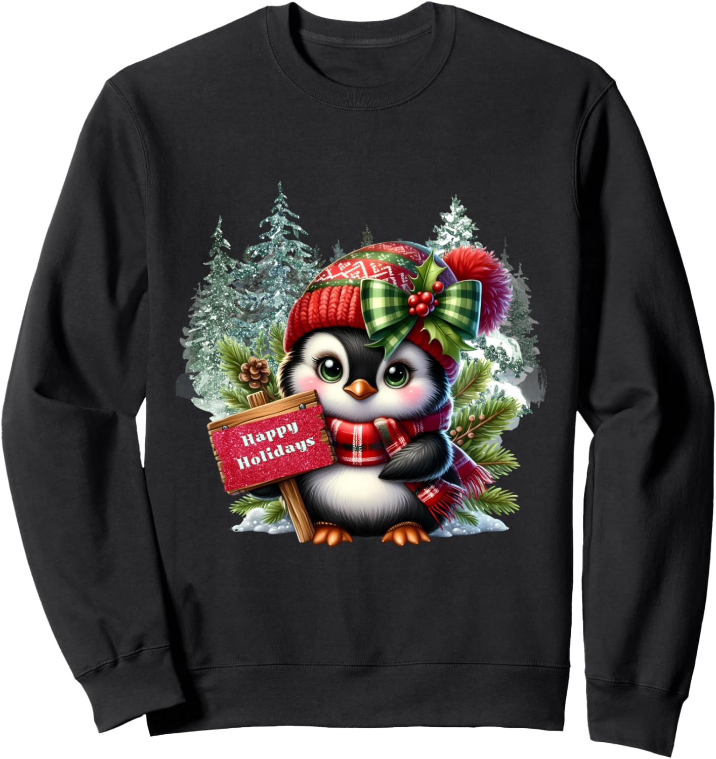 Cute Penguin Christmas Happy Holidays Men Women Kids Sweatshirt