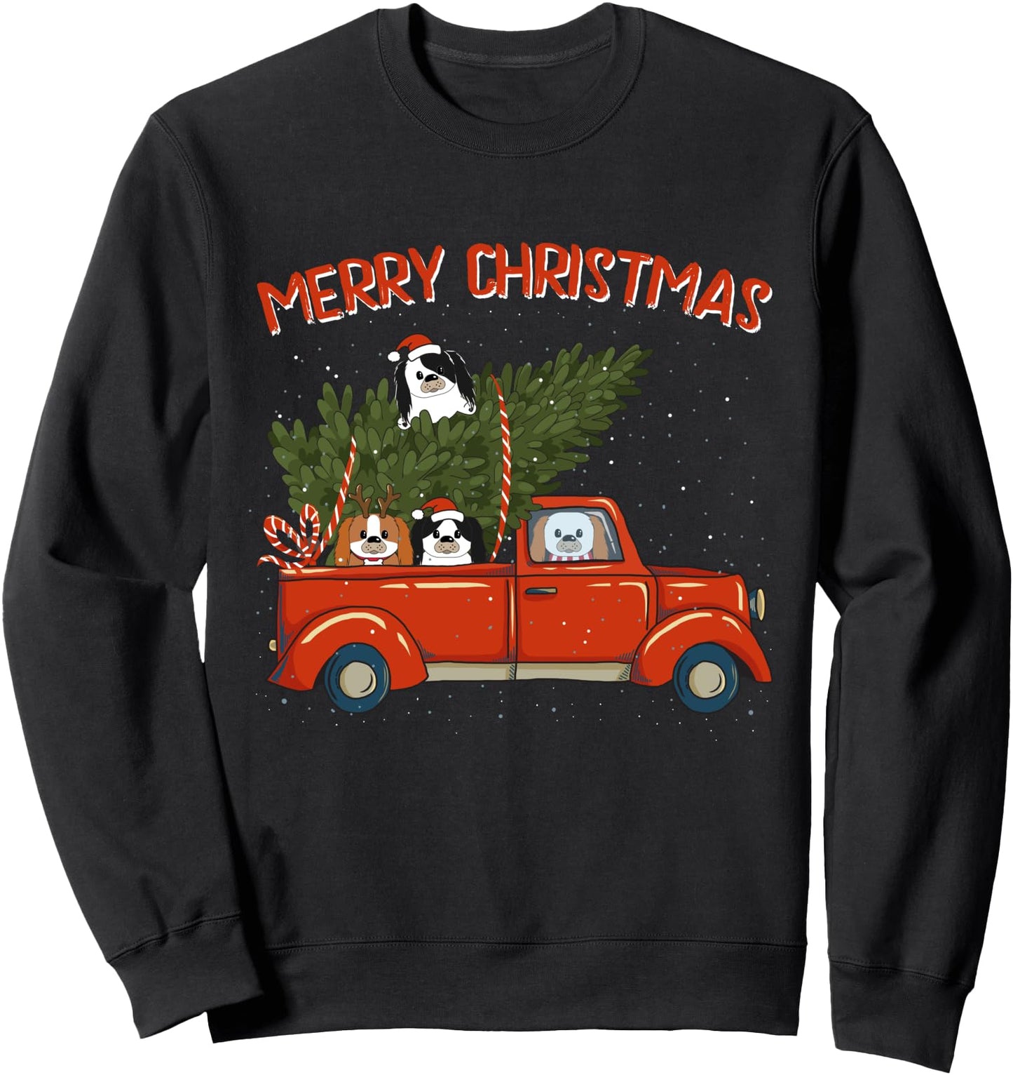 Japanese chin Xmas Vintage Red Pickup Sweatshirt