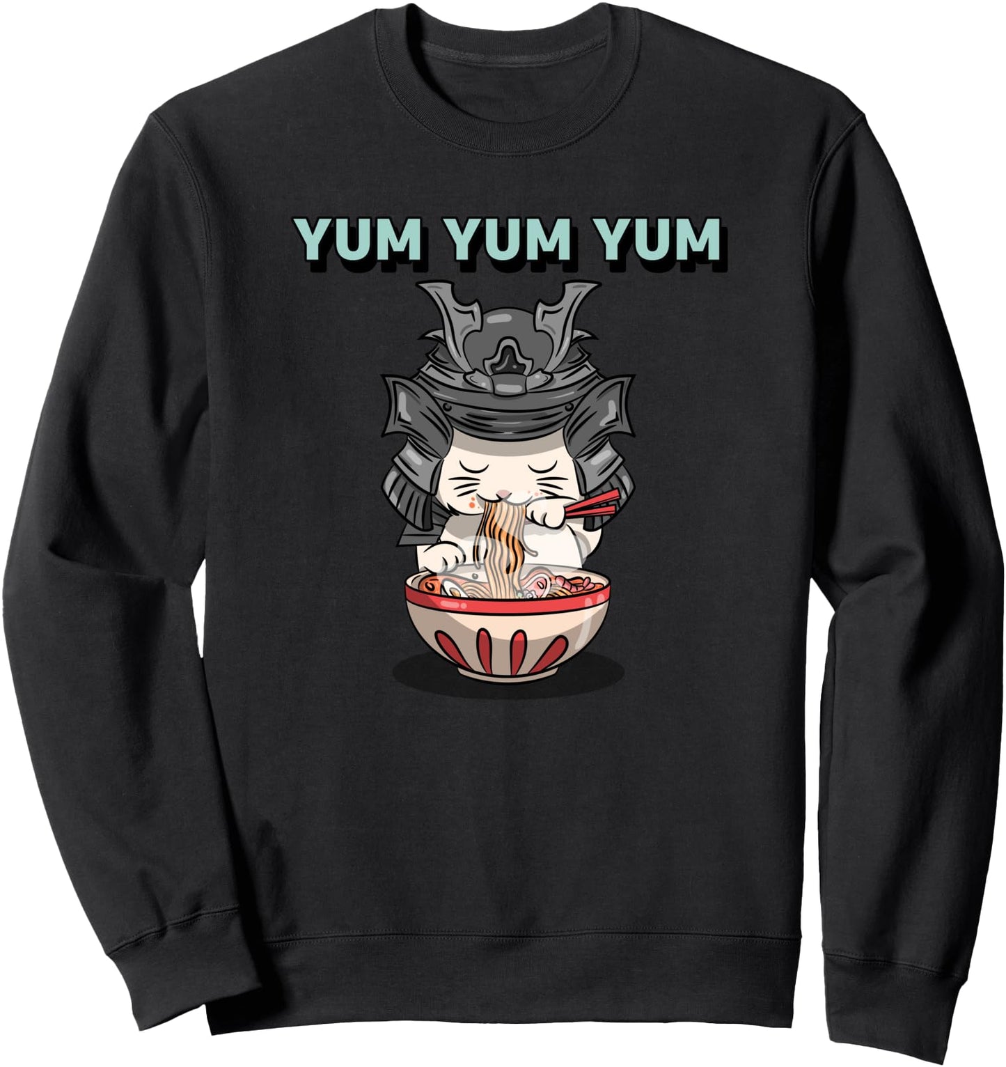 Cute Cat in Samurai Costume Japanese Anime Sweatshirt