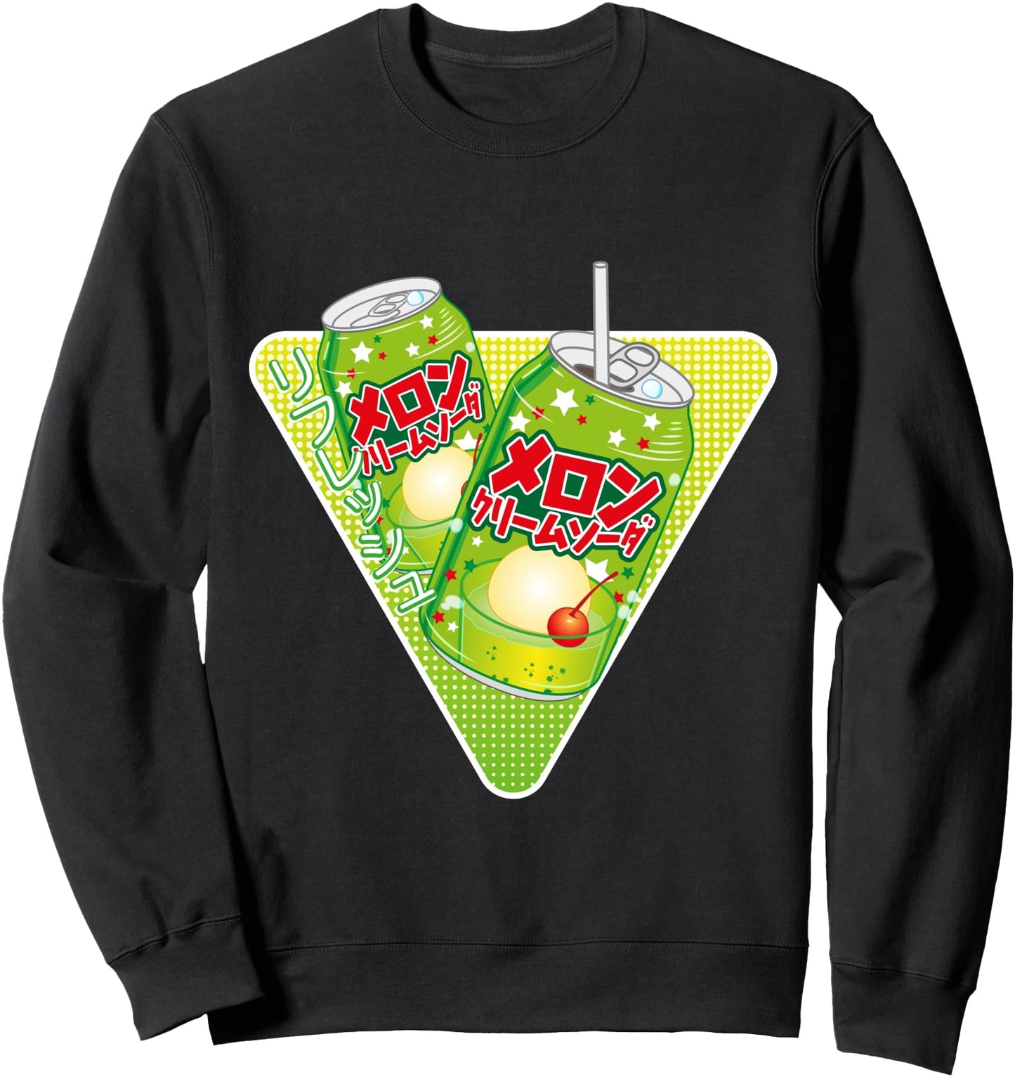 Kawaii Melon Soda Vaporwave Aesthetic & Japanese Kanji Sweatshirt