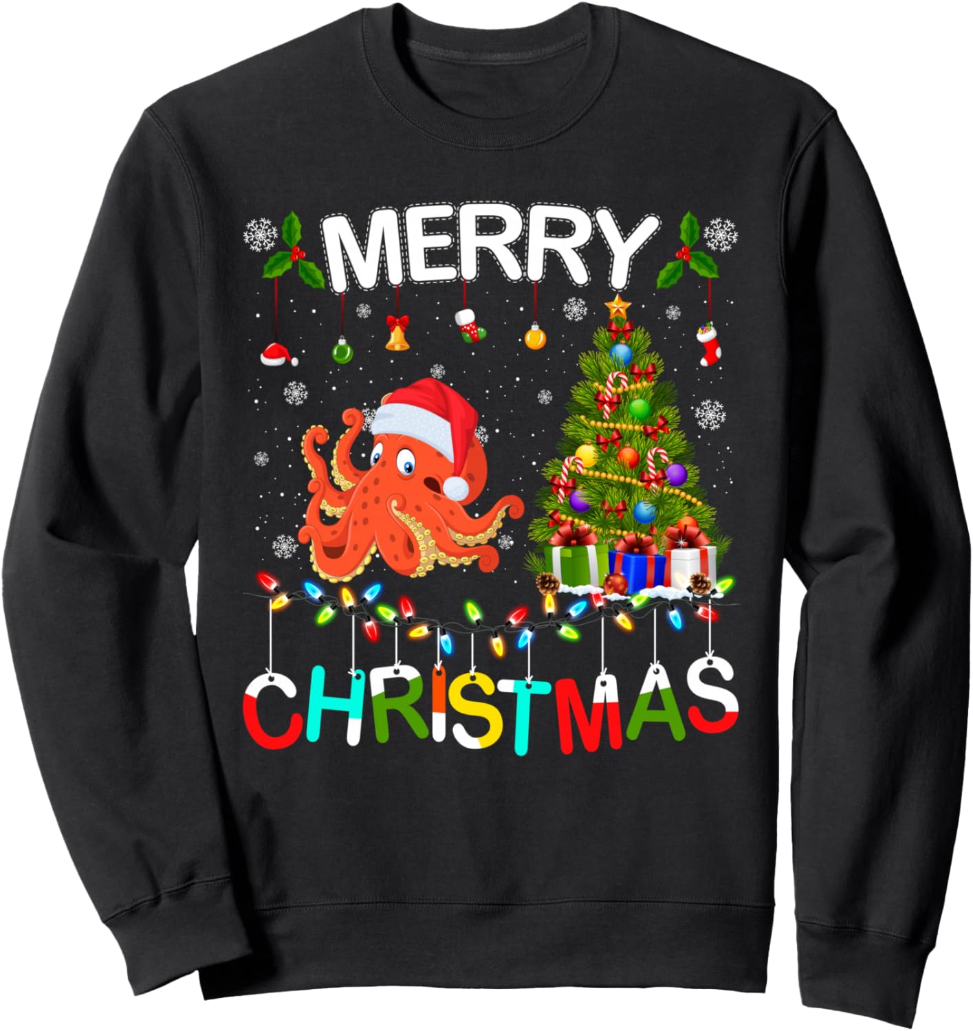Octopus Merry Christmas Funny Octopuss lover Xmas Sweatshirt