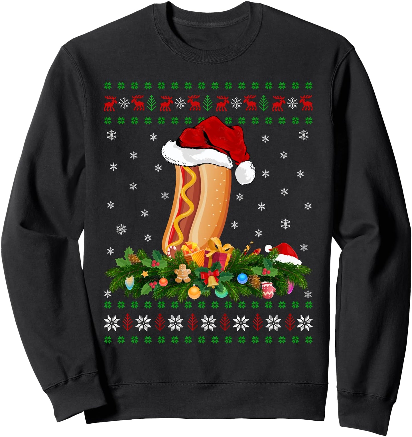 Xmas Decoration Ugly Santa Hotdog Christmas Sweatshirt