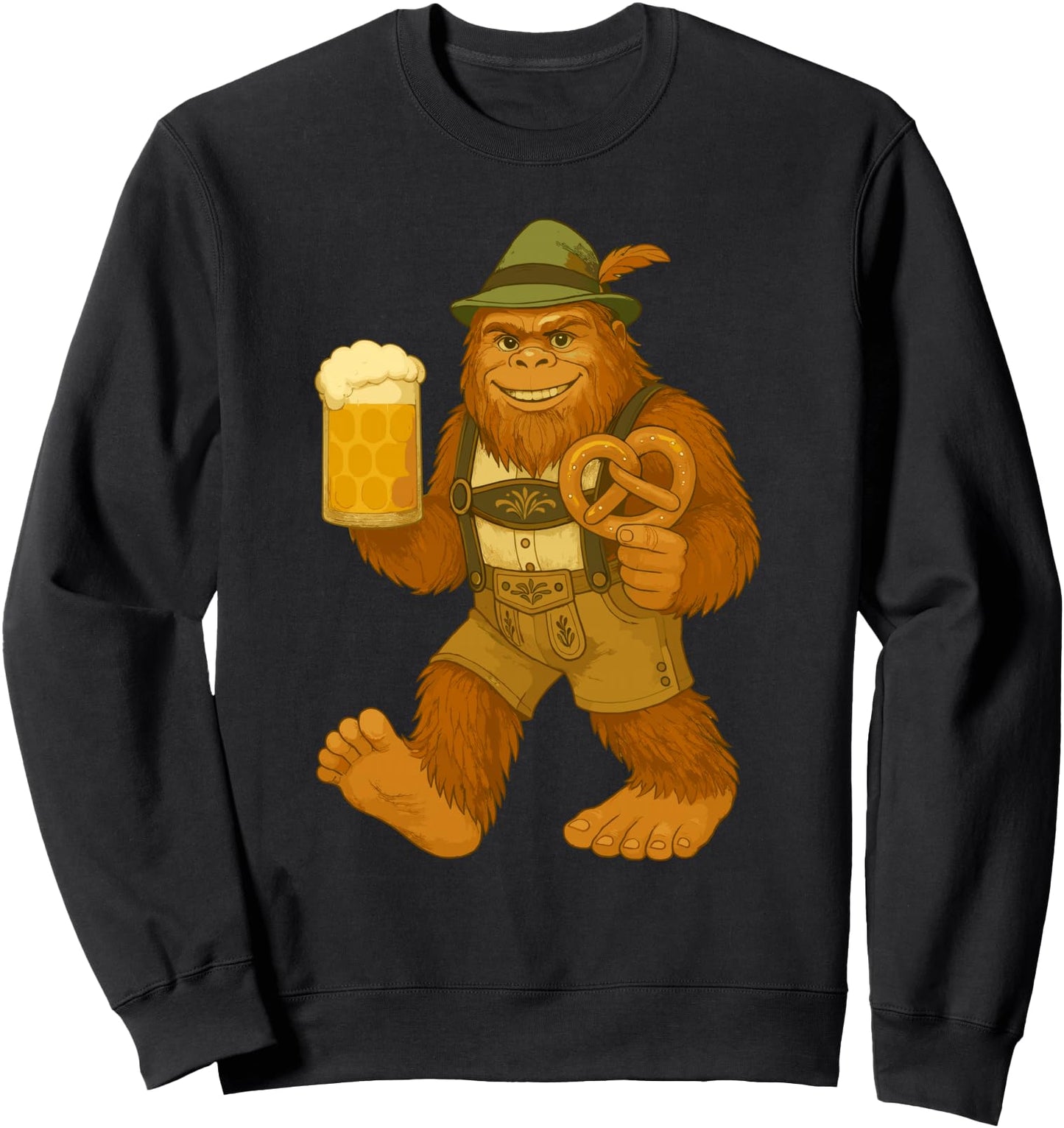Funny Oktoberfest German Bigfoot Lederhosen Beer Oktoberfest Sweatshirt