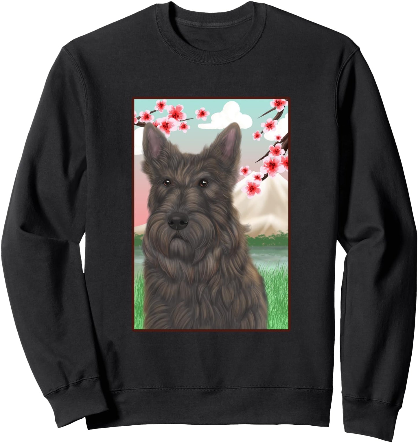 Scottish TerrierDog Japanese Cherry Blossom Sakura Flower Sweatshirt