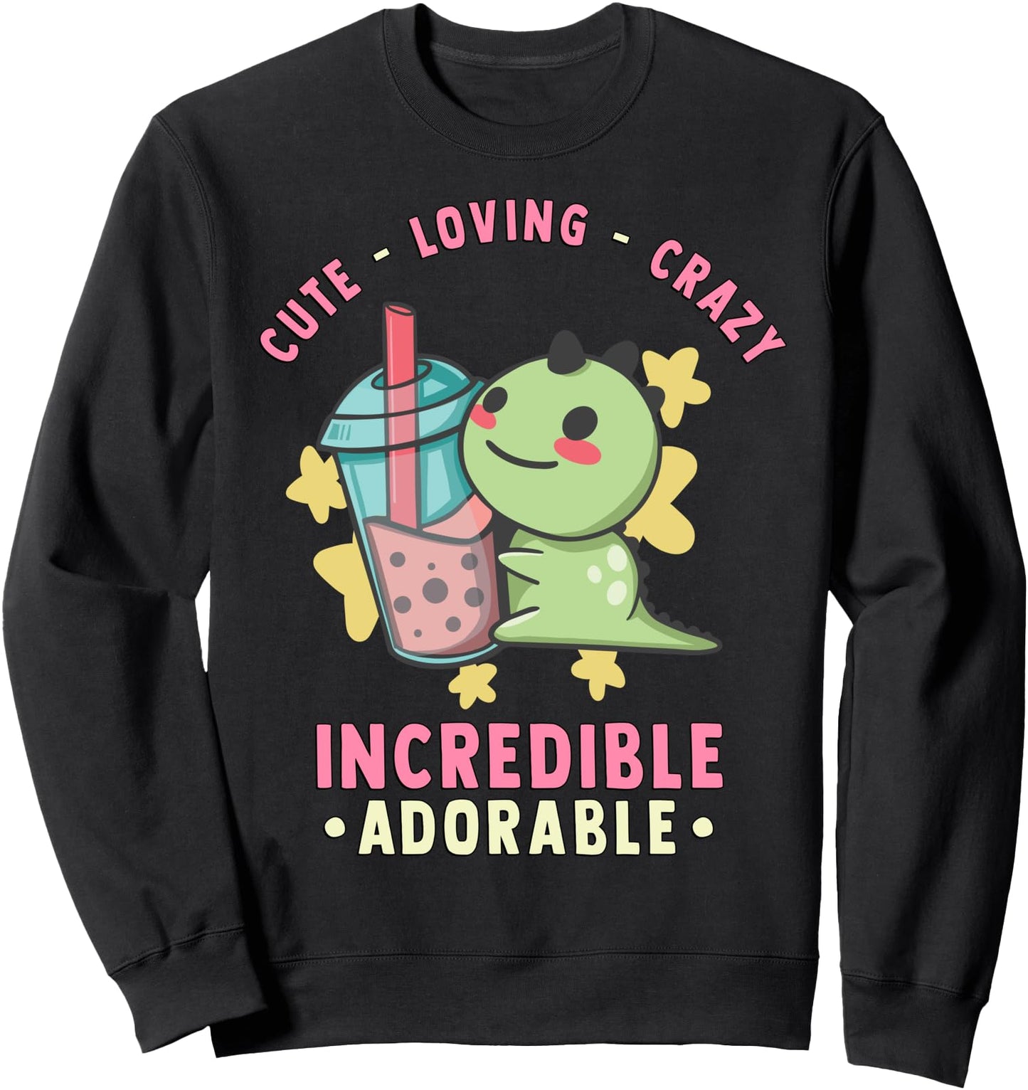 Kawaii Cute Bubble Tea Dino - Japanese - Incredible Adorable Sweatshirt